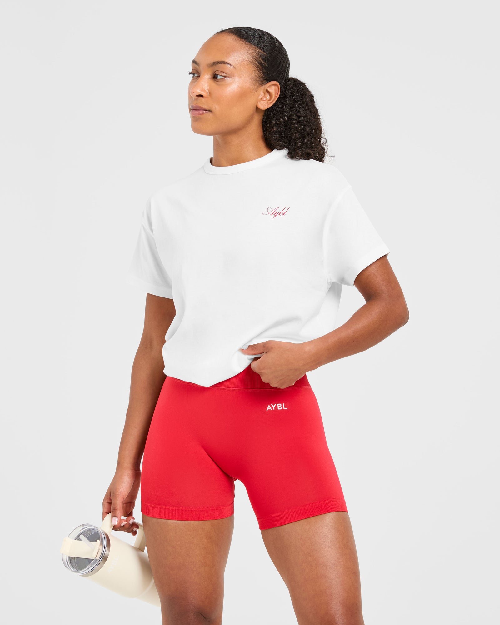 Athletics Sport Dept Oversized T Shirt - White/Red