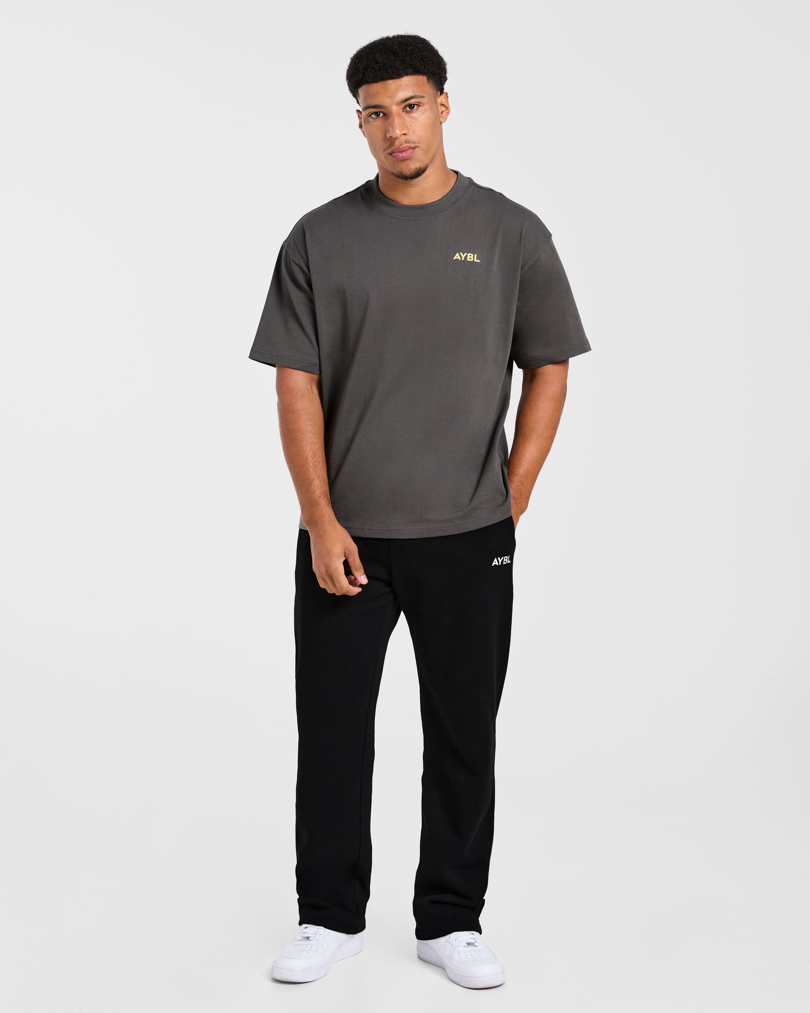 Essential Oversized T Shirt - Charcoal/Butter