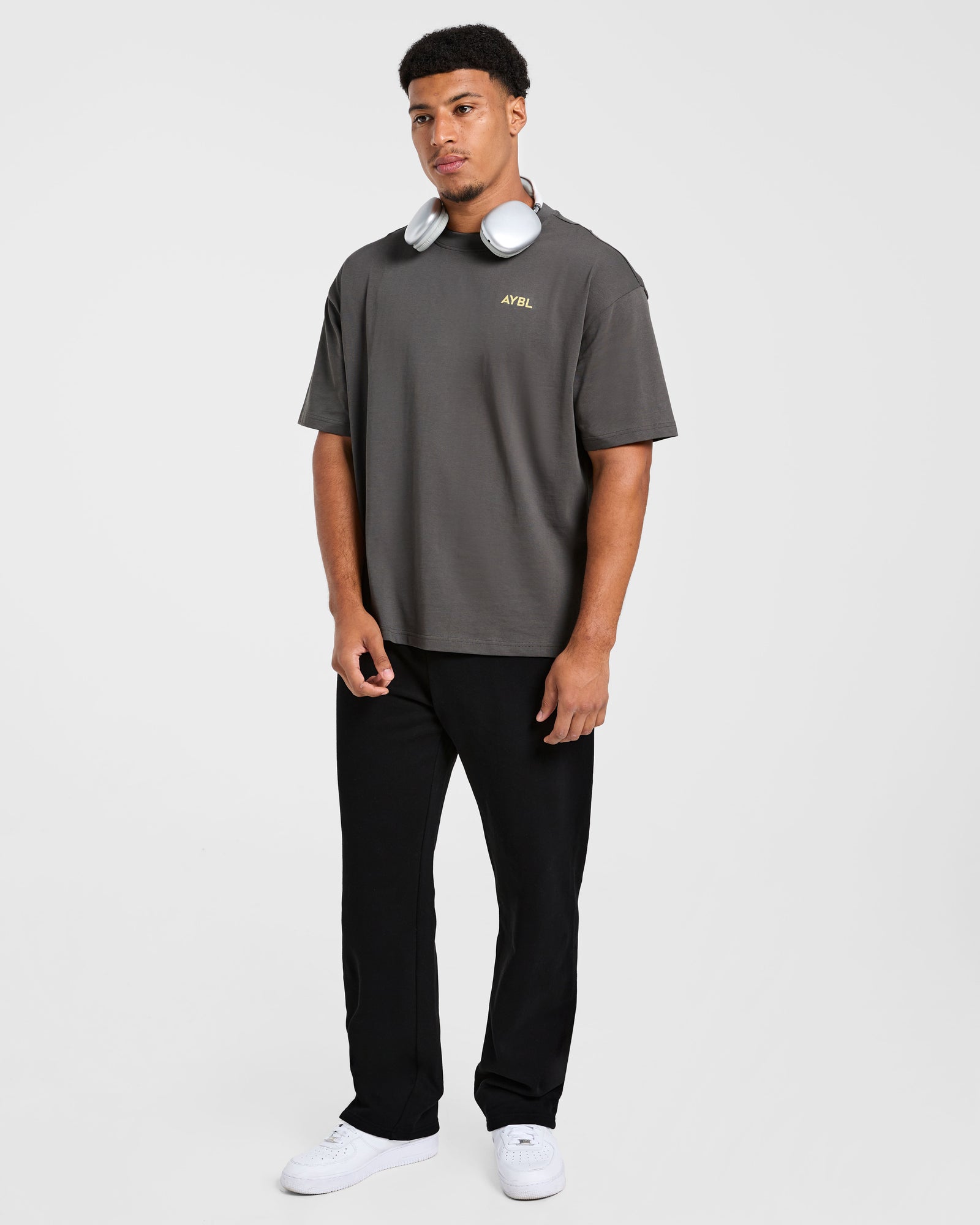 Essential Oversized T Shirt - Charcoal/Butter