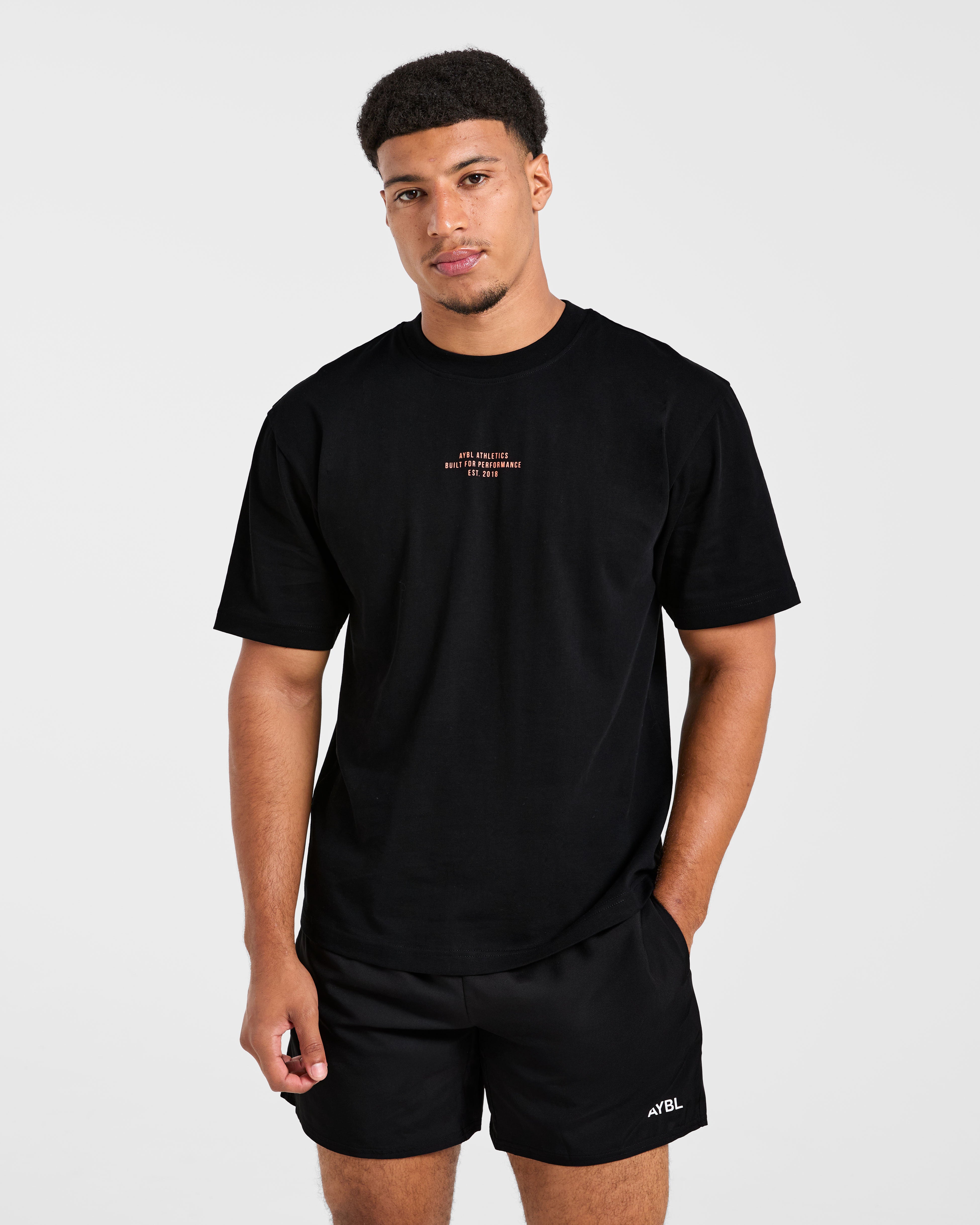 Athletics Performance T Shirt - Black/Orange