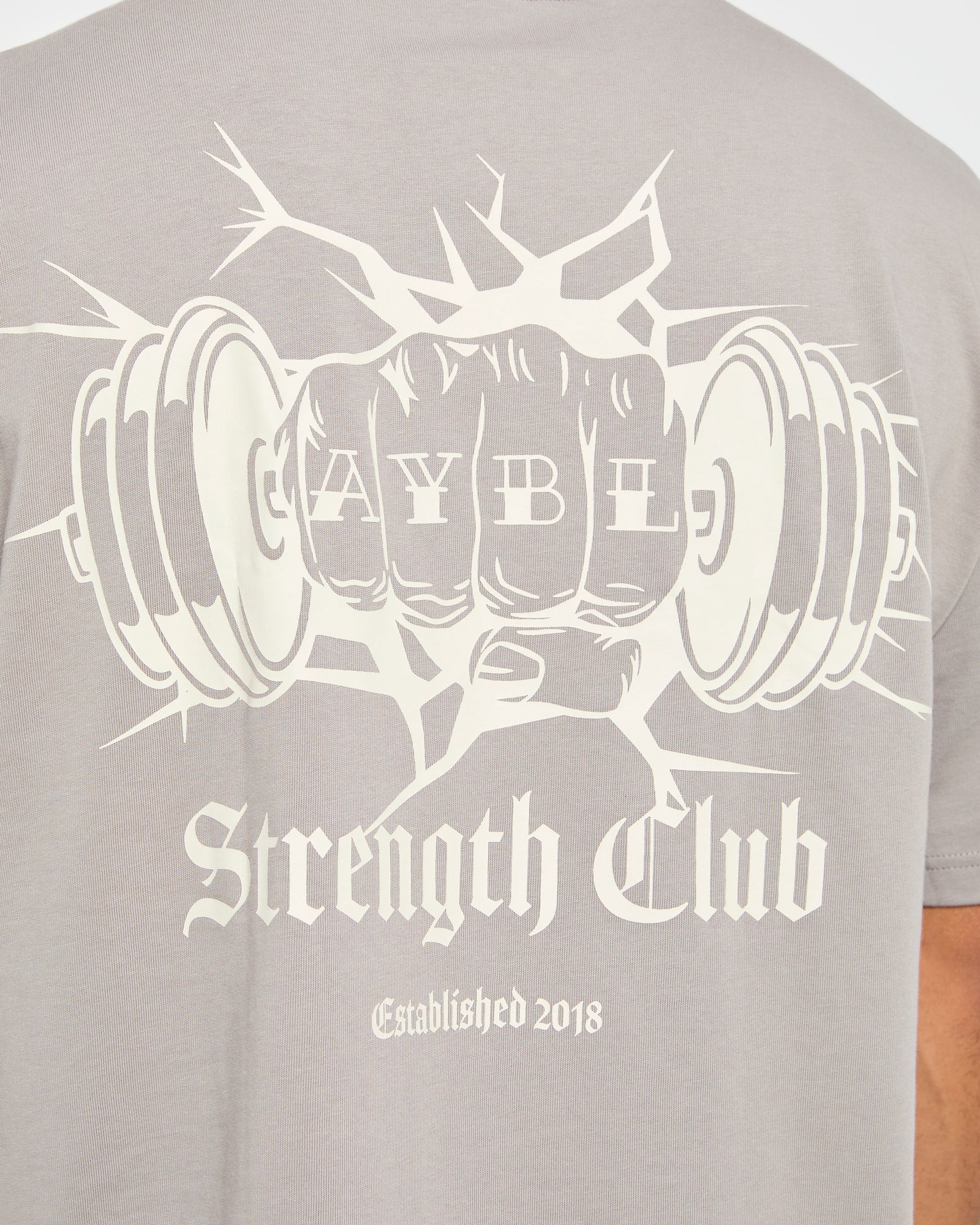 AYBL Strength Club Oversized T Shirt - Fog