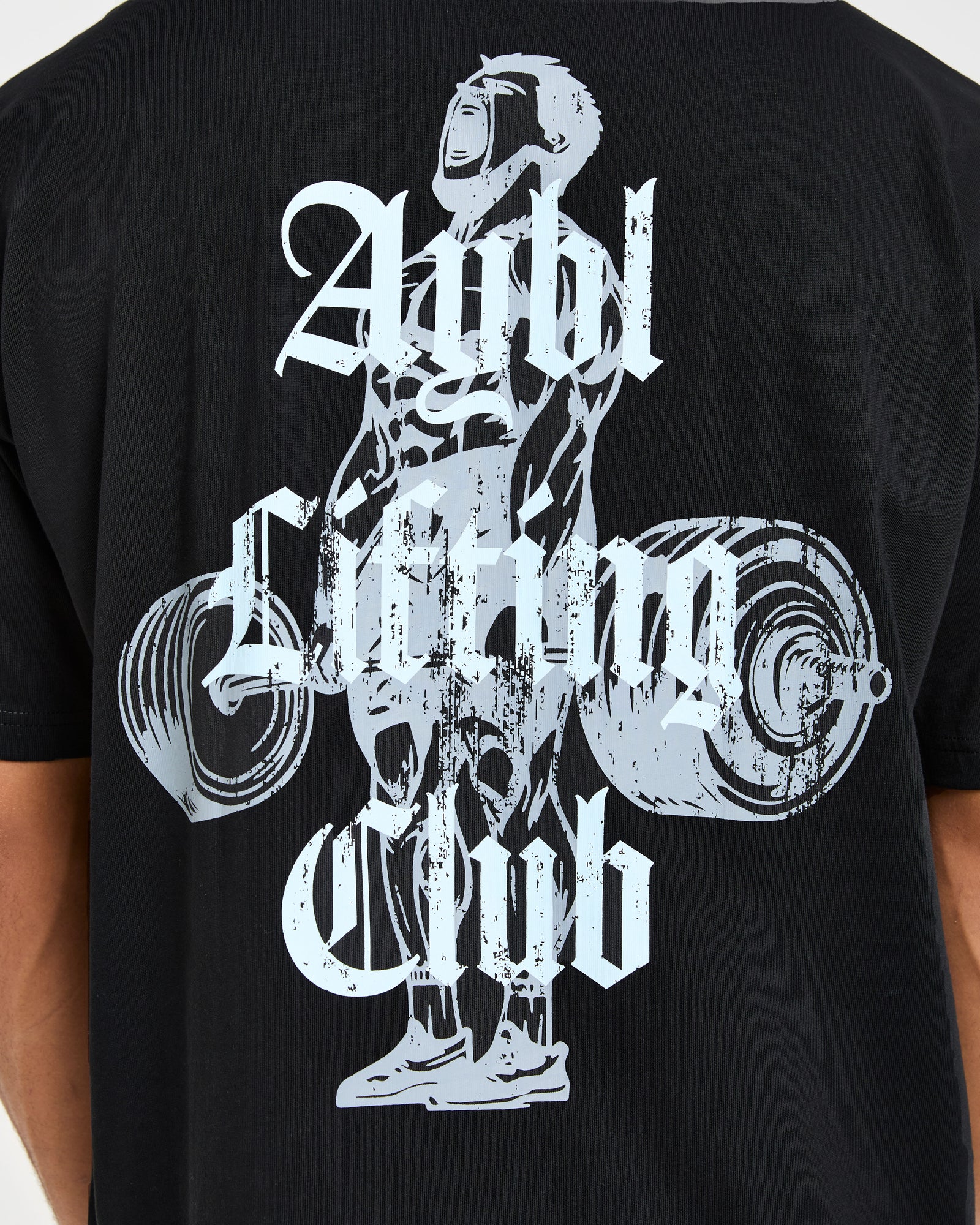 Deadlift Graphic Oversized T Shirt - Black/Blue