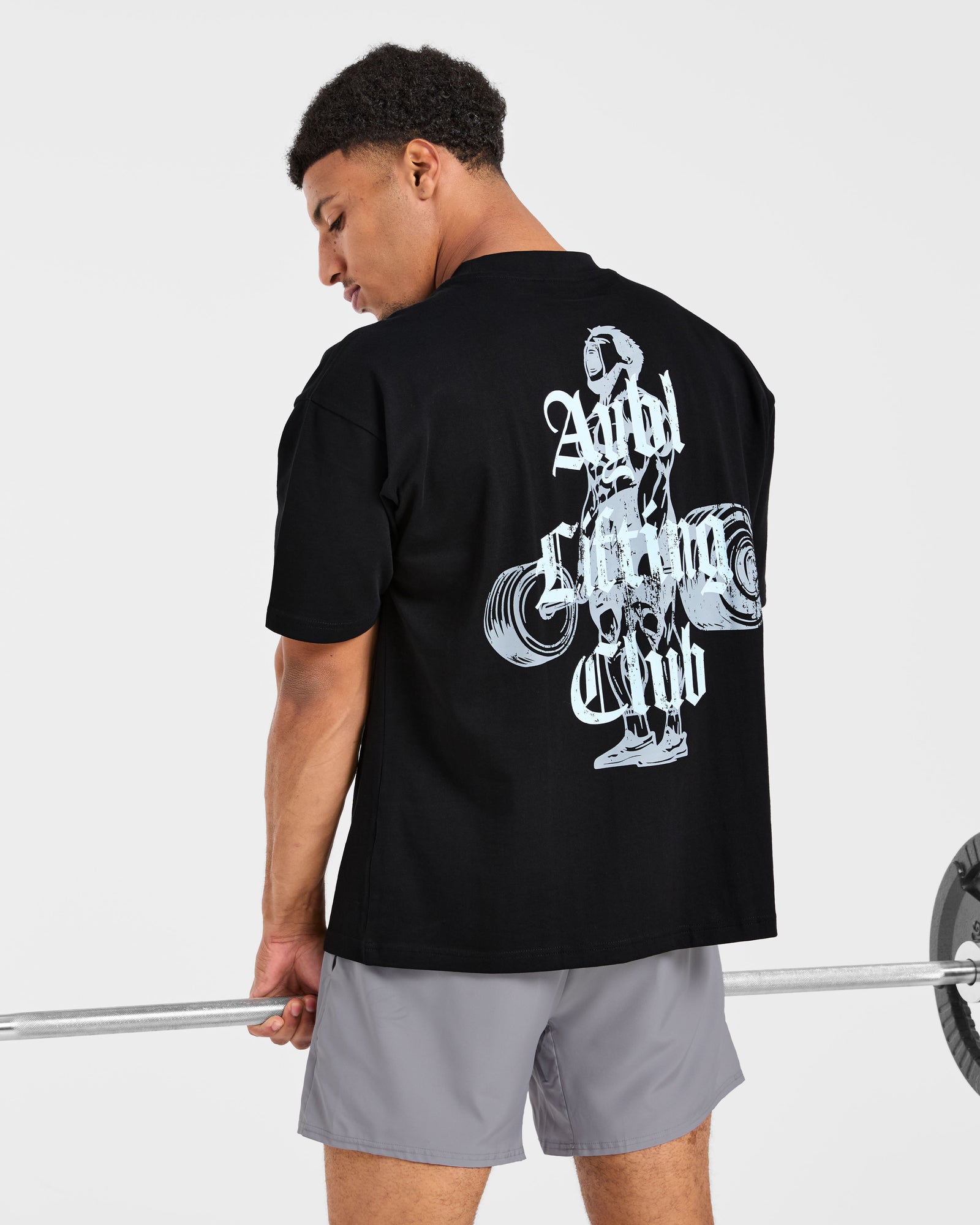 Deadlift Graphic Oversized T Shirt - Black/Blue