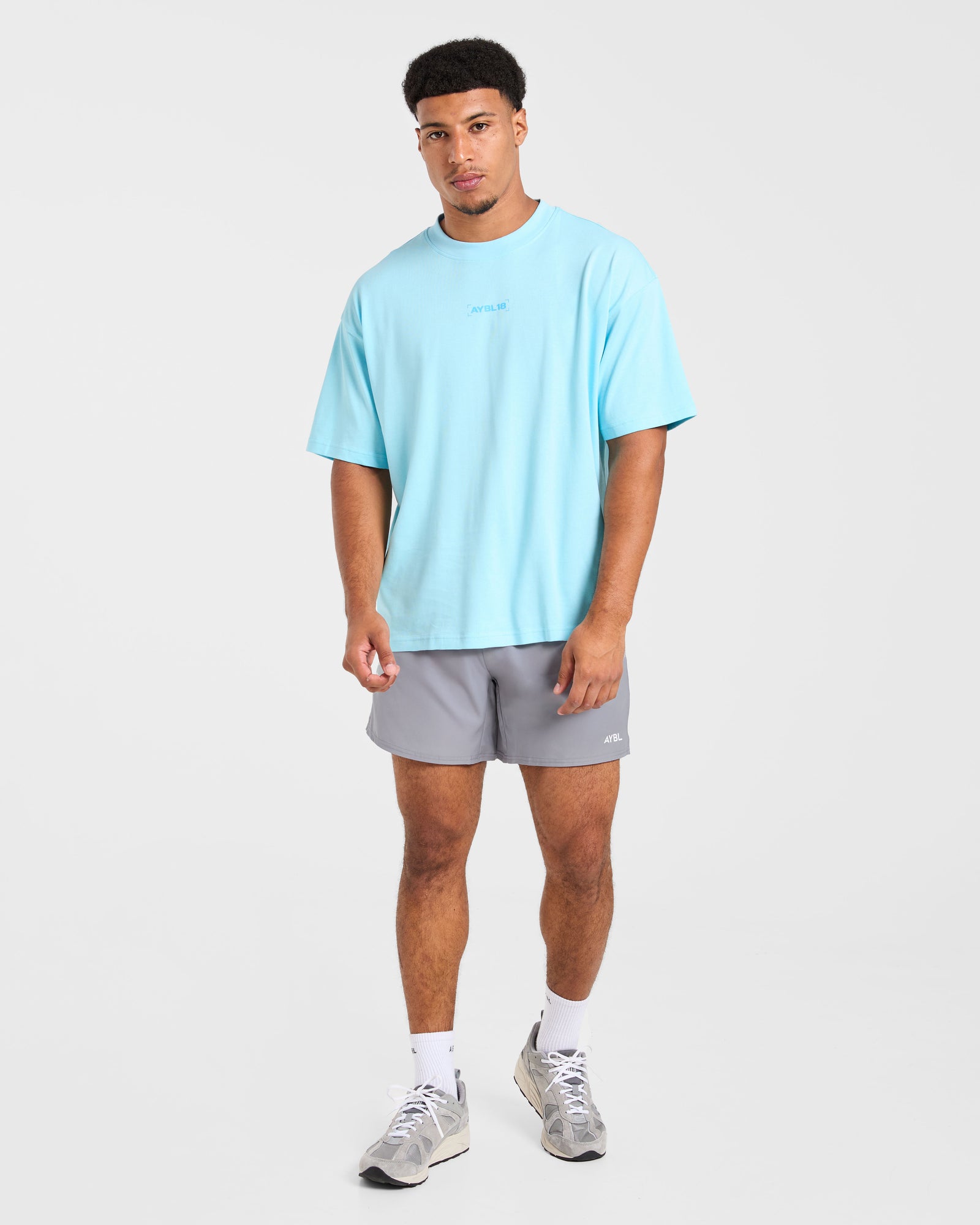 Power Club Oversized T Shirt - Light Blue