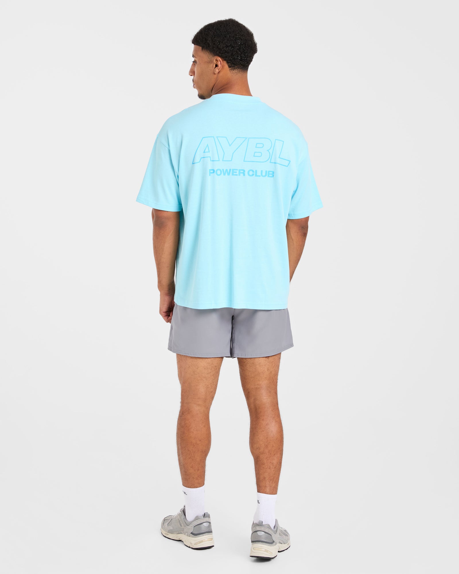 Power Club Oversized T Shirt - Light Blue