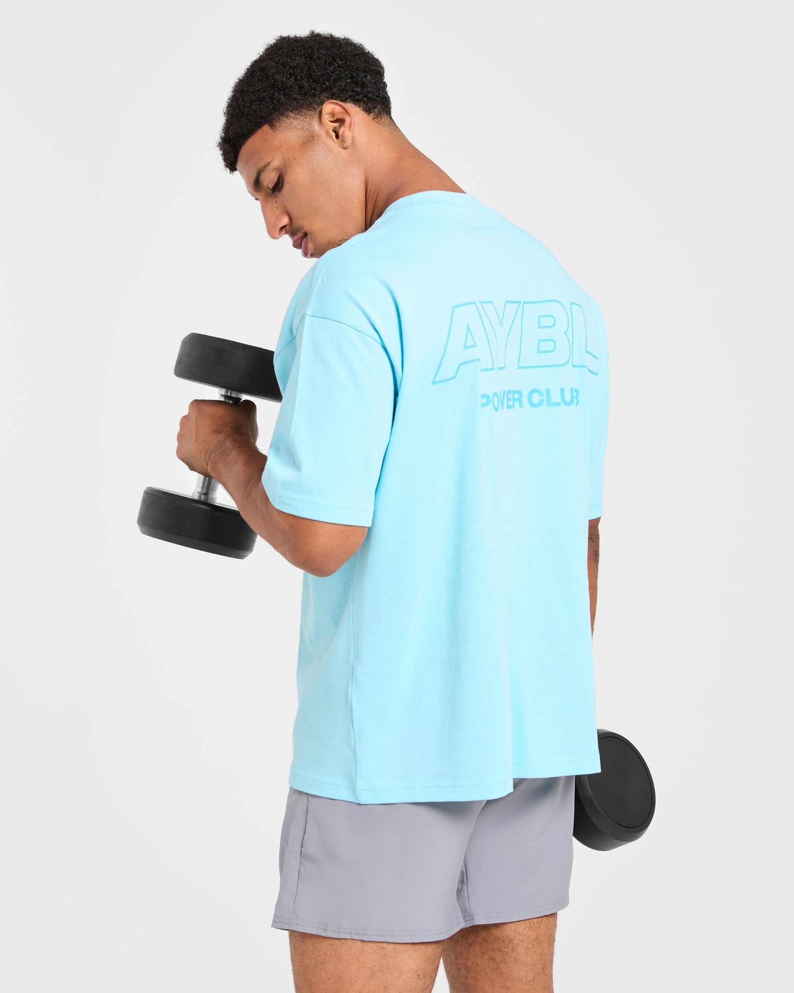 Power Club Oversized T Shirt - Light Blue