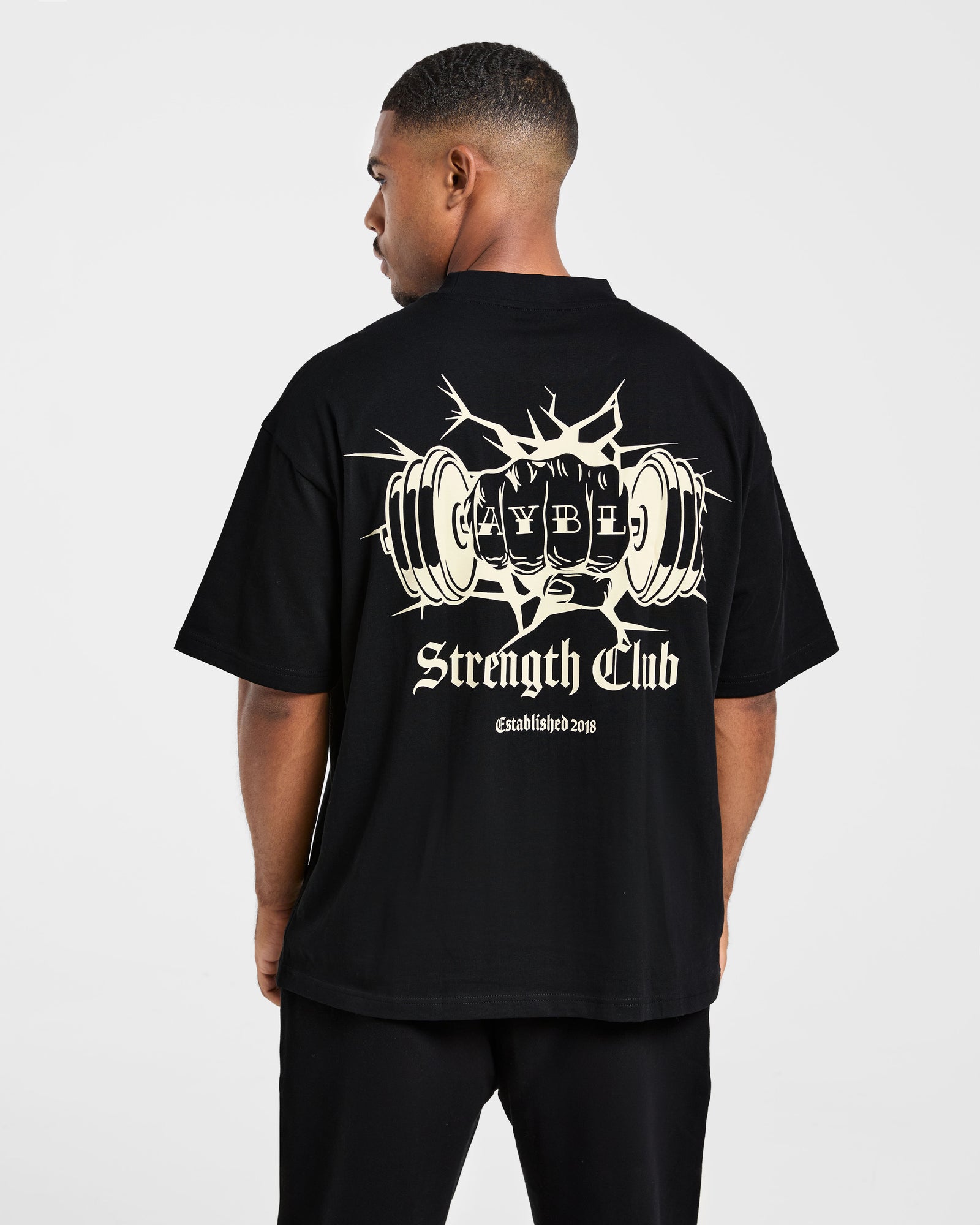 AYBL Strength Club Oversized T Shirt - Black