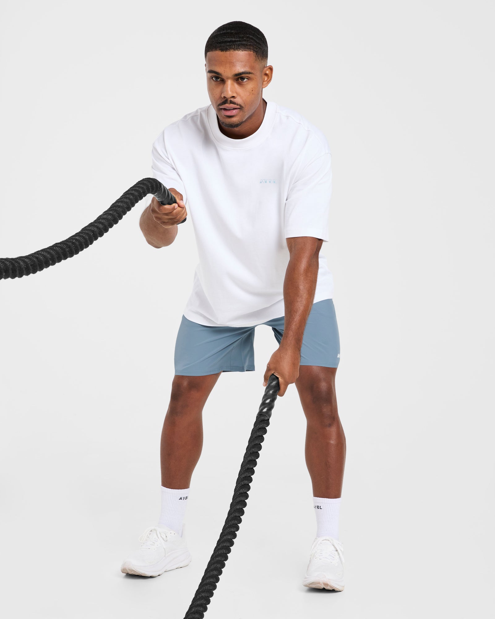 AYBL Strength Club Oversized T Shirt - White/Blue