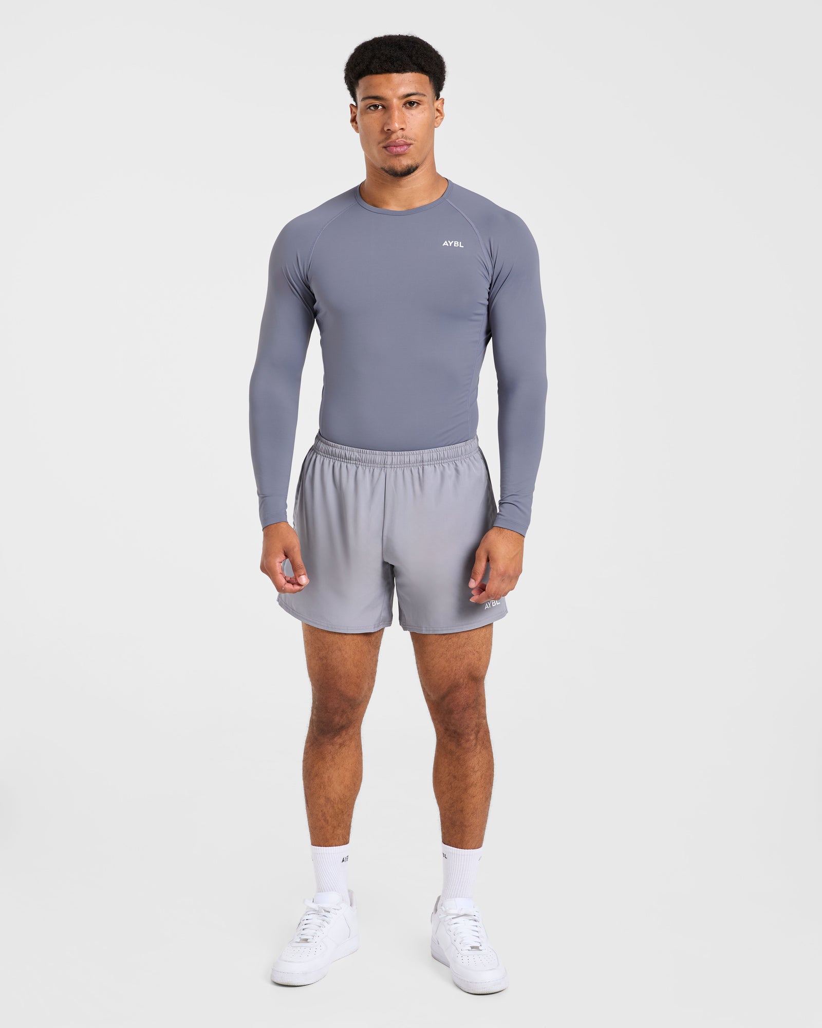 Compression Long Sleeve T Shirt- Slate Grey