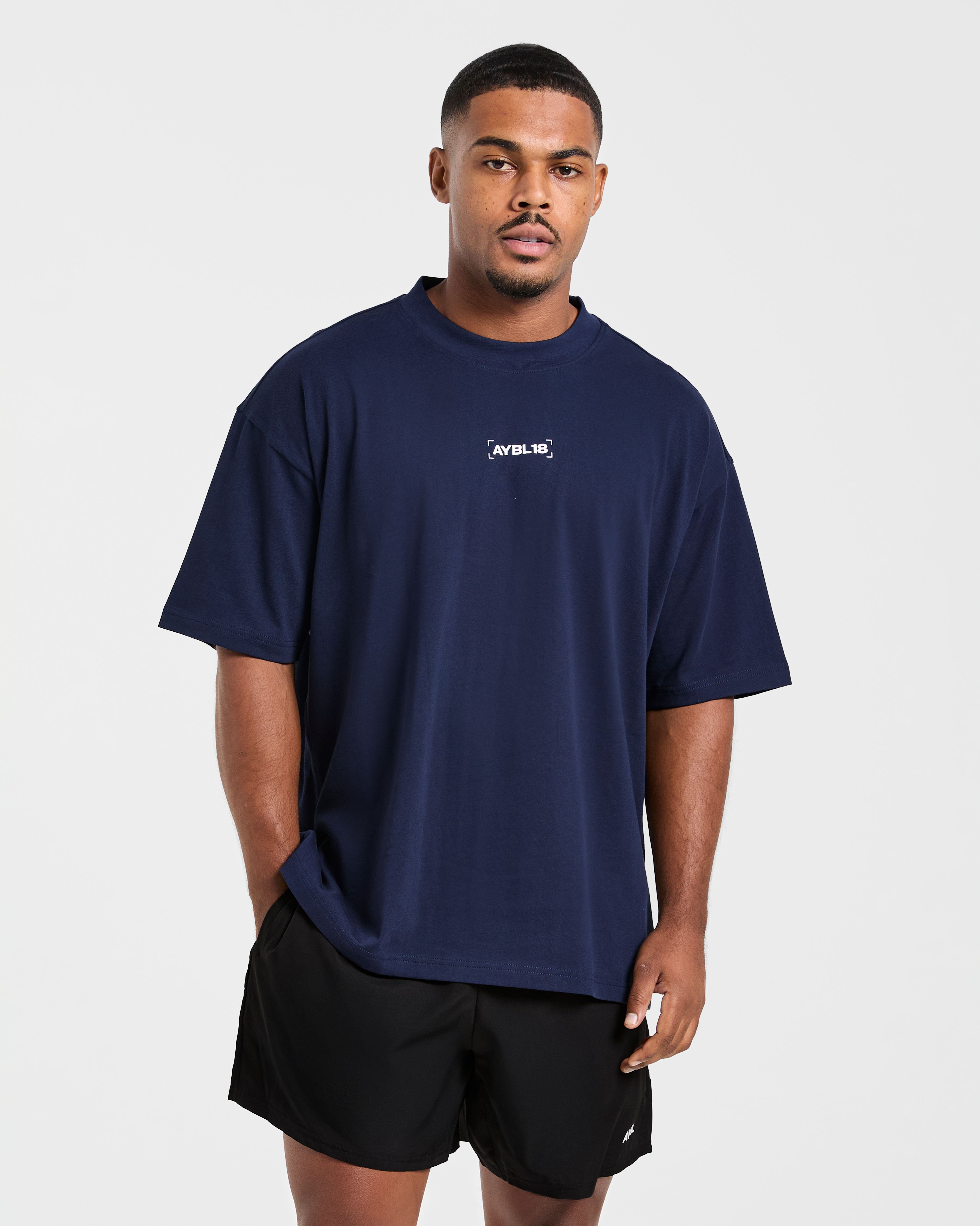 Power Club Oversized T Shirt - Navy