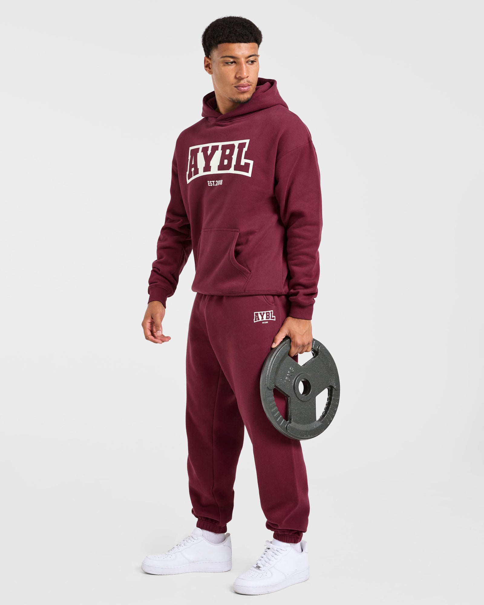 Academy Oversized Joggers - Burgundy