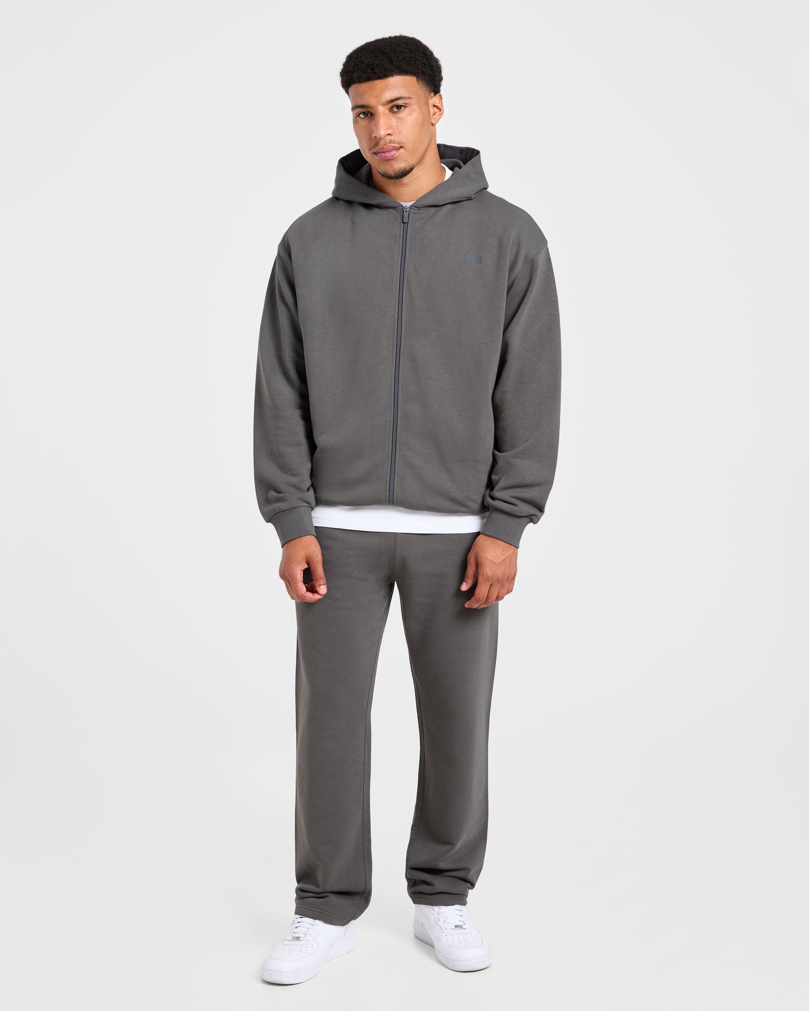 Craft Oversized Zip Up Hoodie - Charcoal
