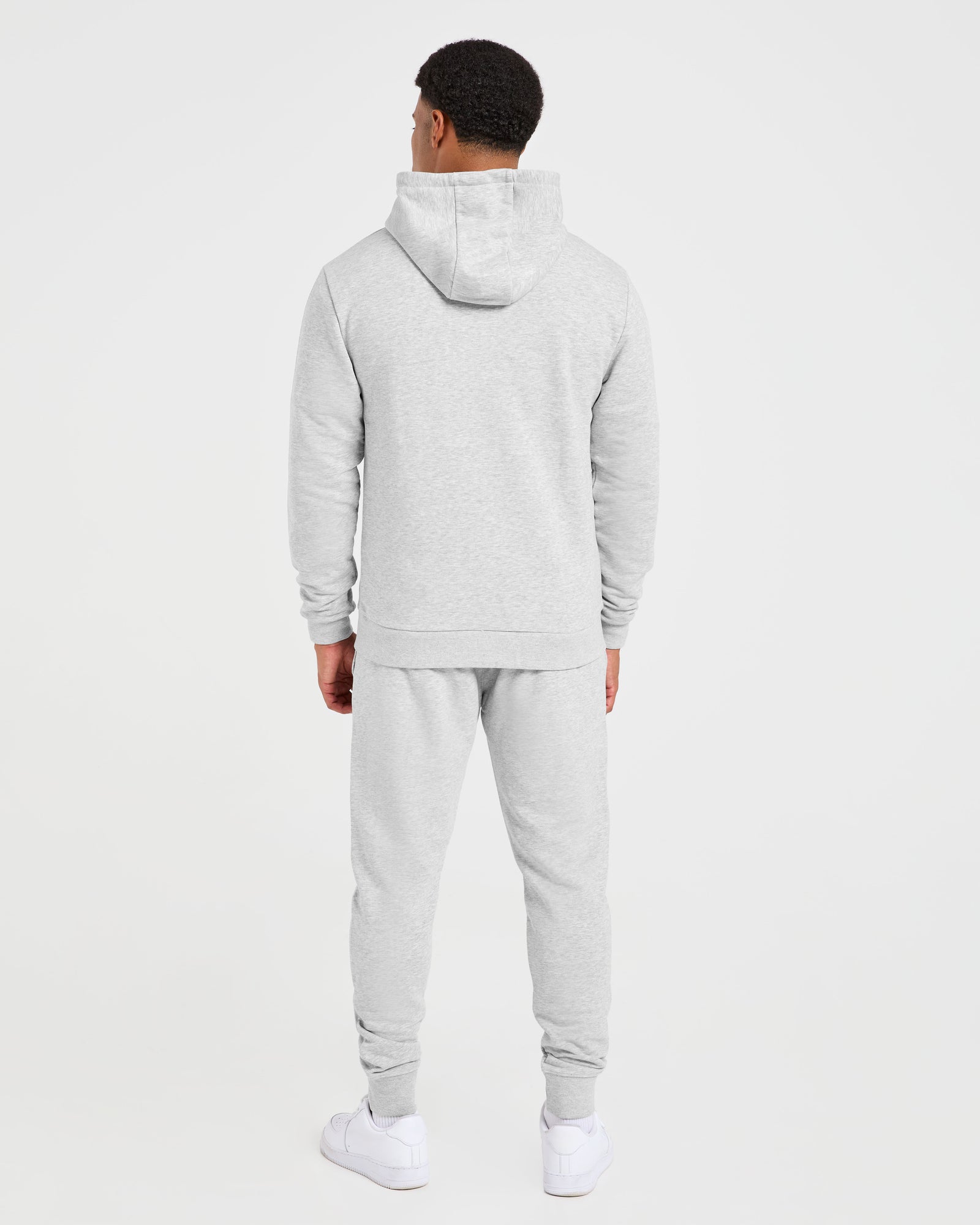 Essential Lightweight Zip Up Hoodie - Grey Marl