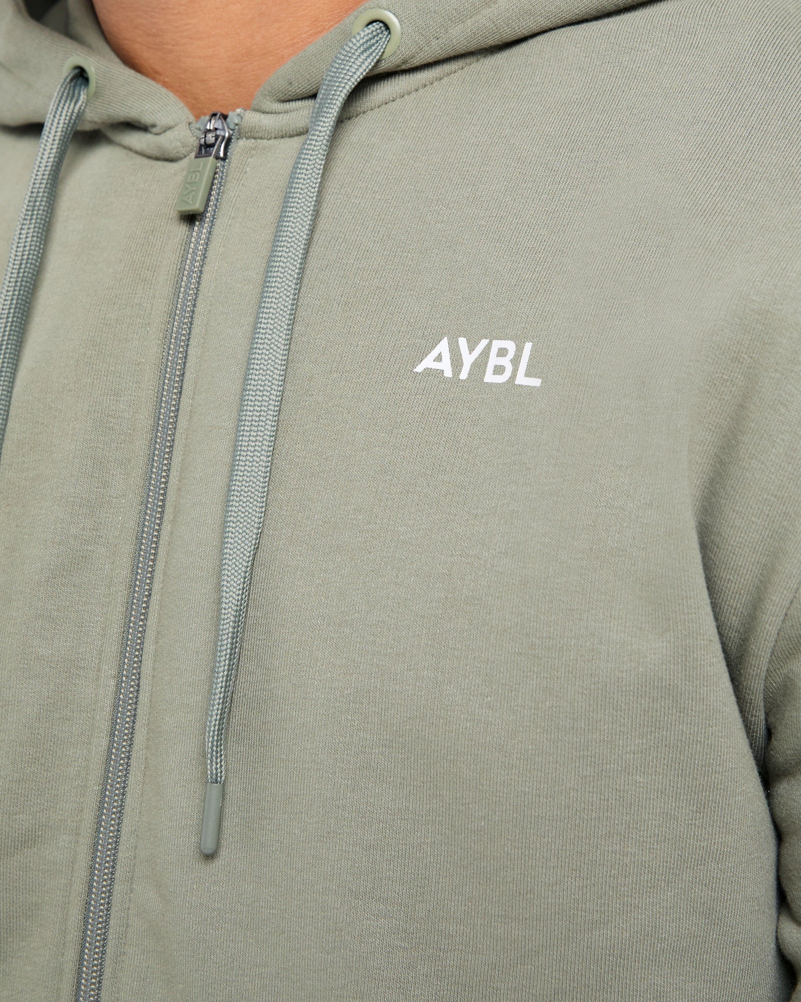 Essential Lightweight Zip Up Hoodie - Washed Sage