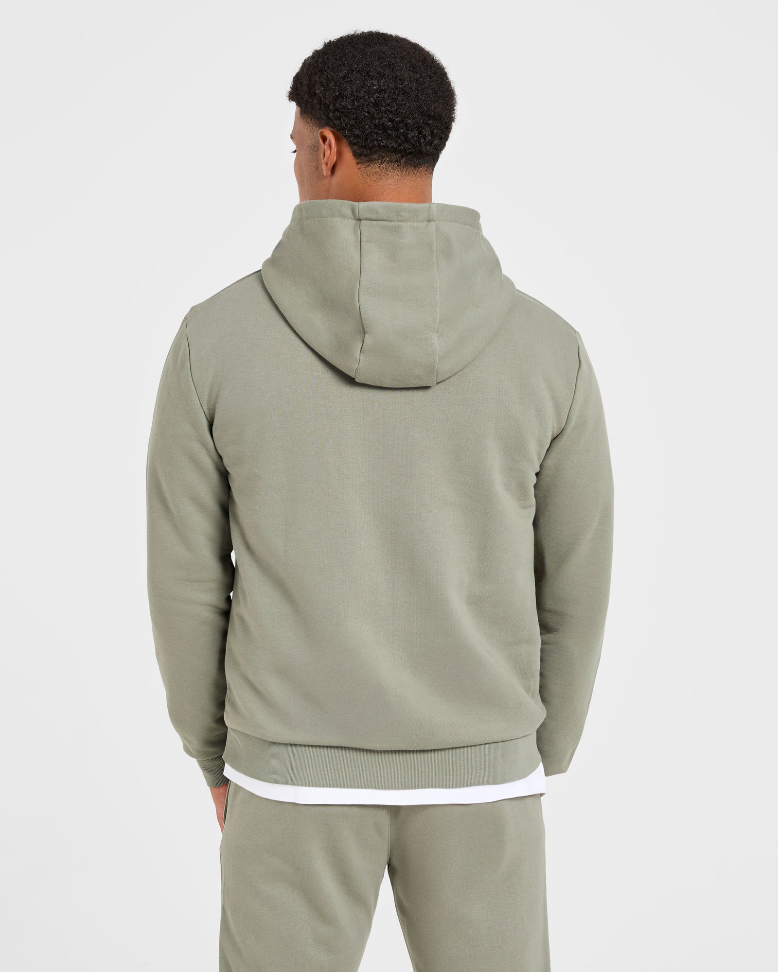 Essential Lightweight Zip Up Hoodie - Washed Sage