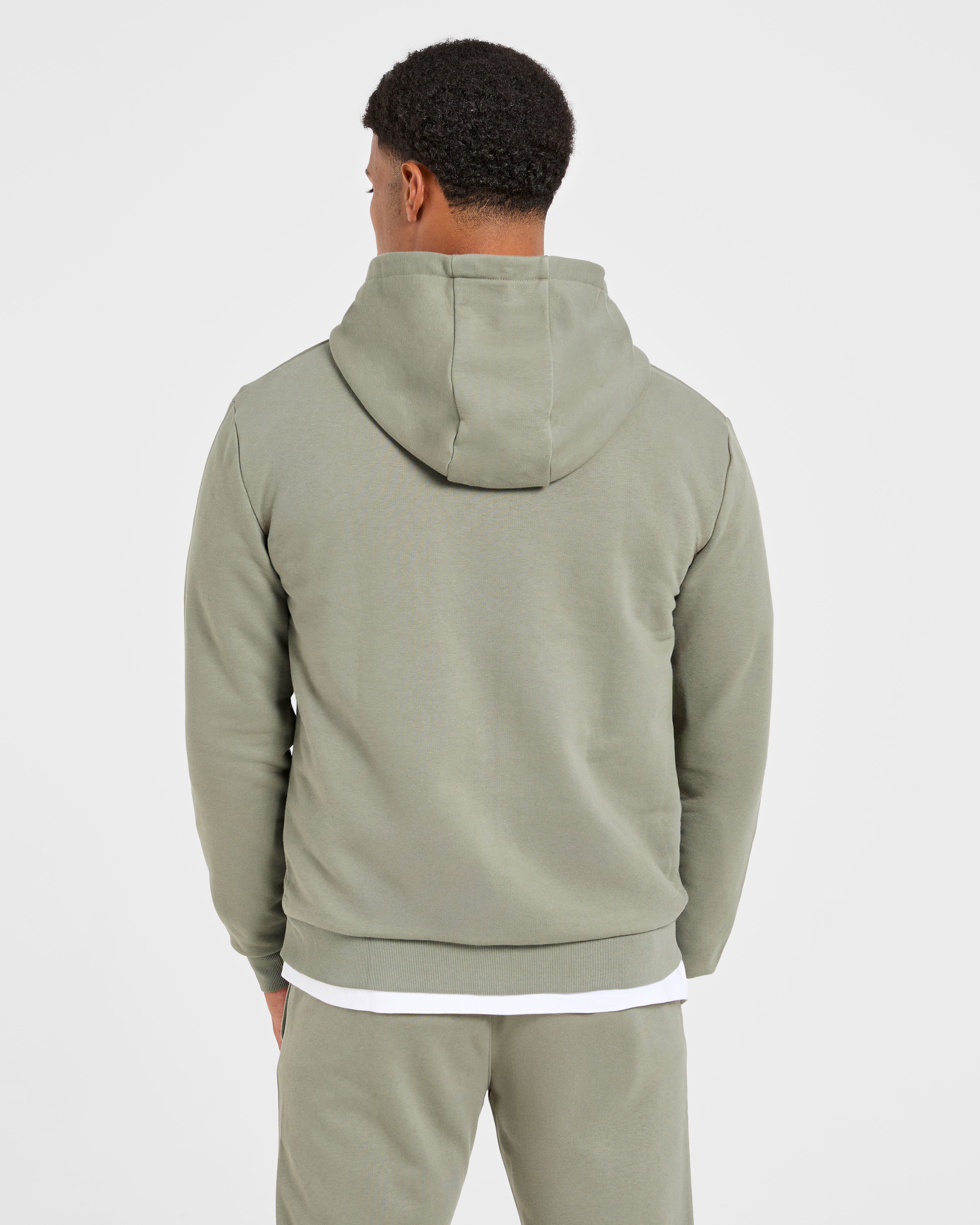 Essential Lightweight Zip Up Hoodie - Washed Sage