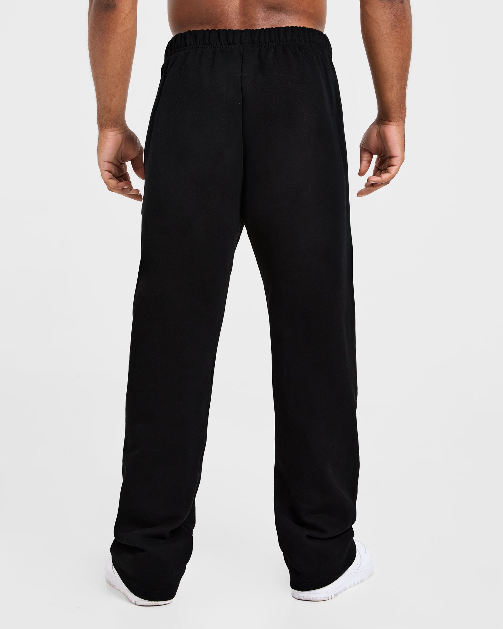 Essential Oversized Straight Leg Joggers - Black
