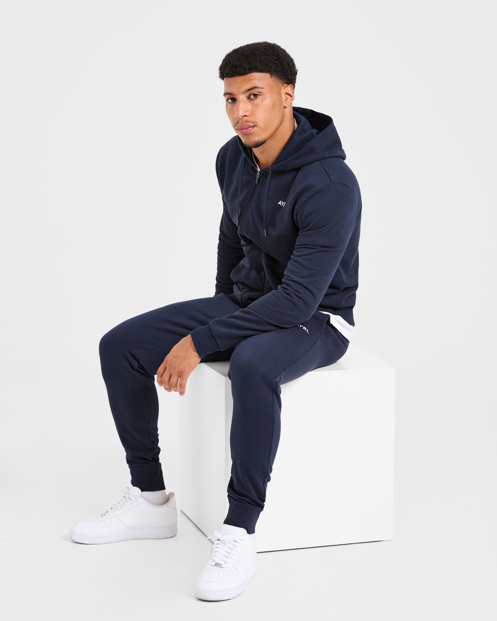 Essential Lightweight Zip Up Hoodie - Navy