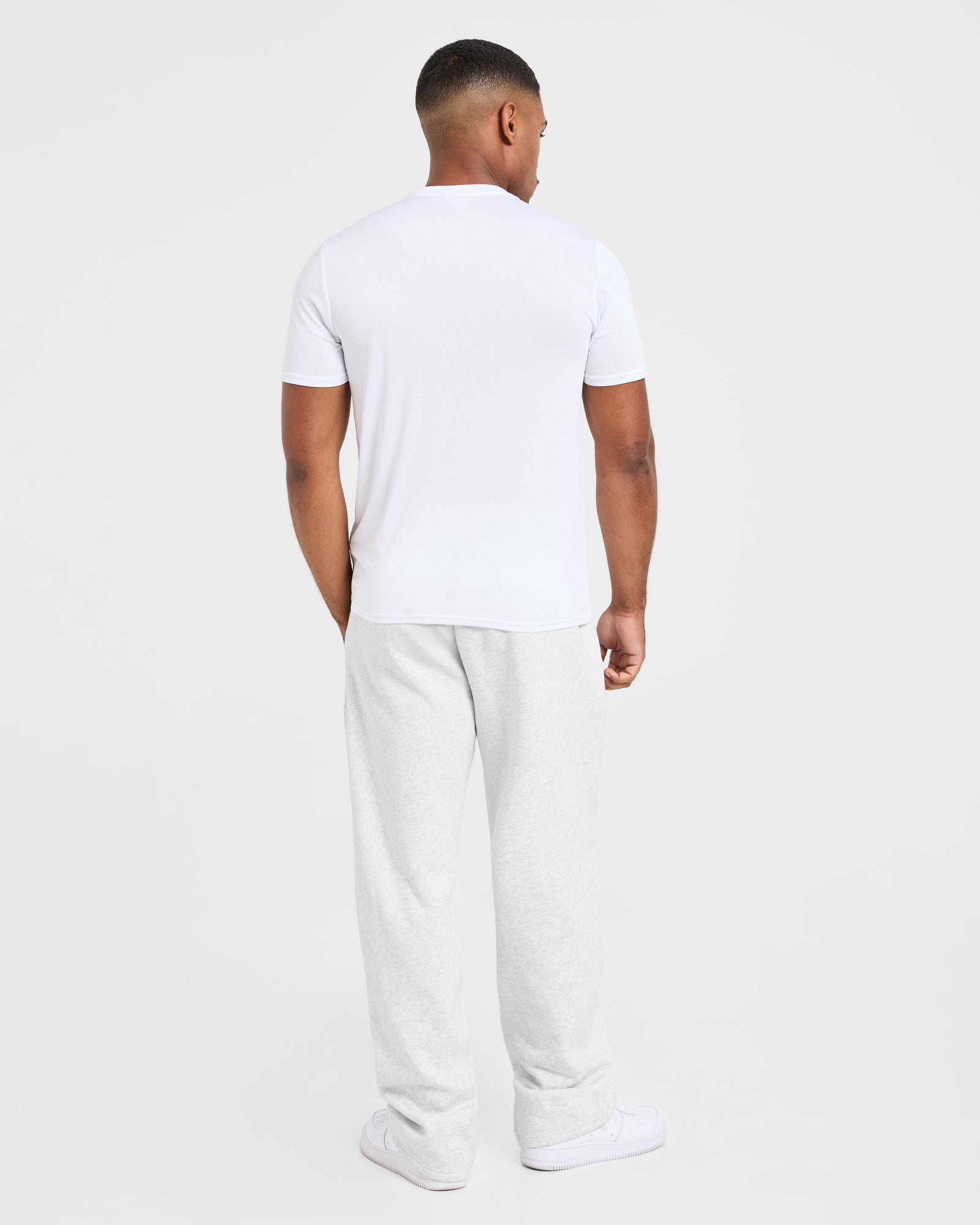 Essential Oversized Straight Leg Joggers - Grey Marl