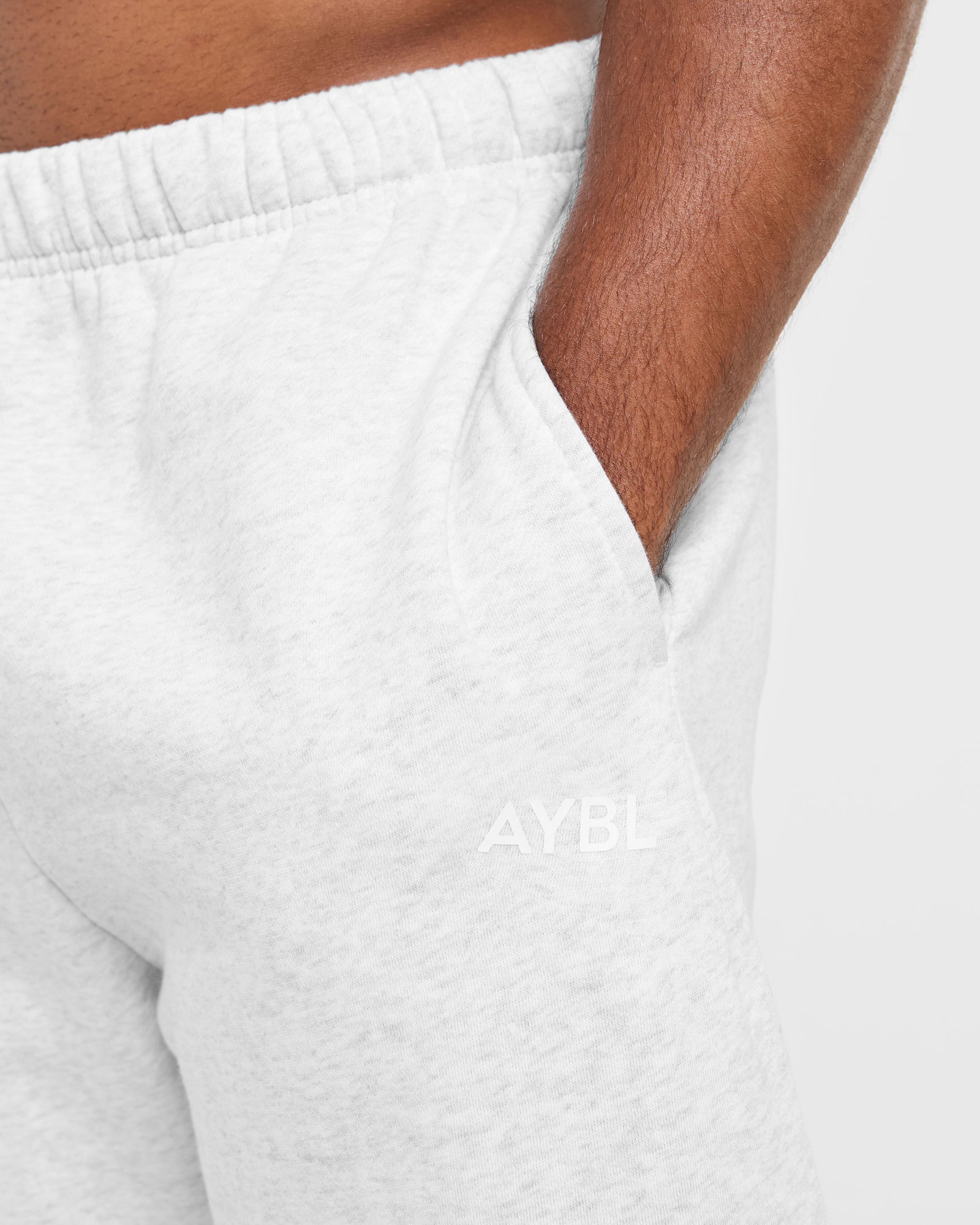 Essential Oversized Straight Leg Joggers - Grey Marl