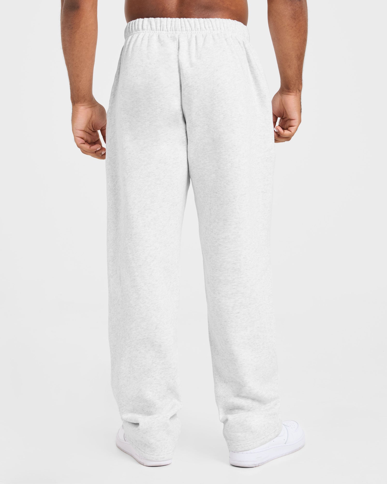 Essential Oversized Straight Leg Joggers - Grey Marl