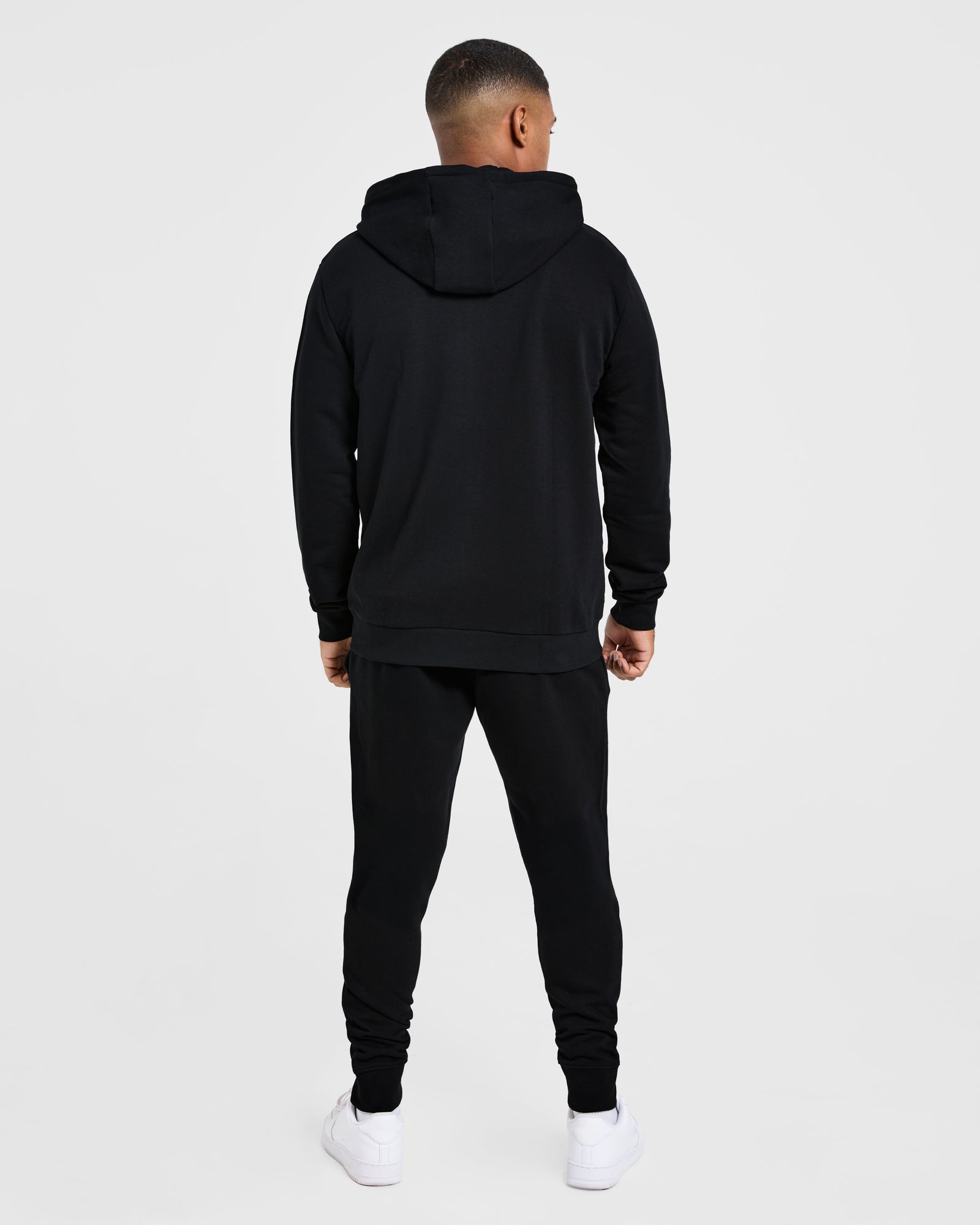 Essential Lightweight Zip Up Hoodie - Black