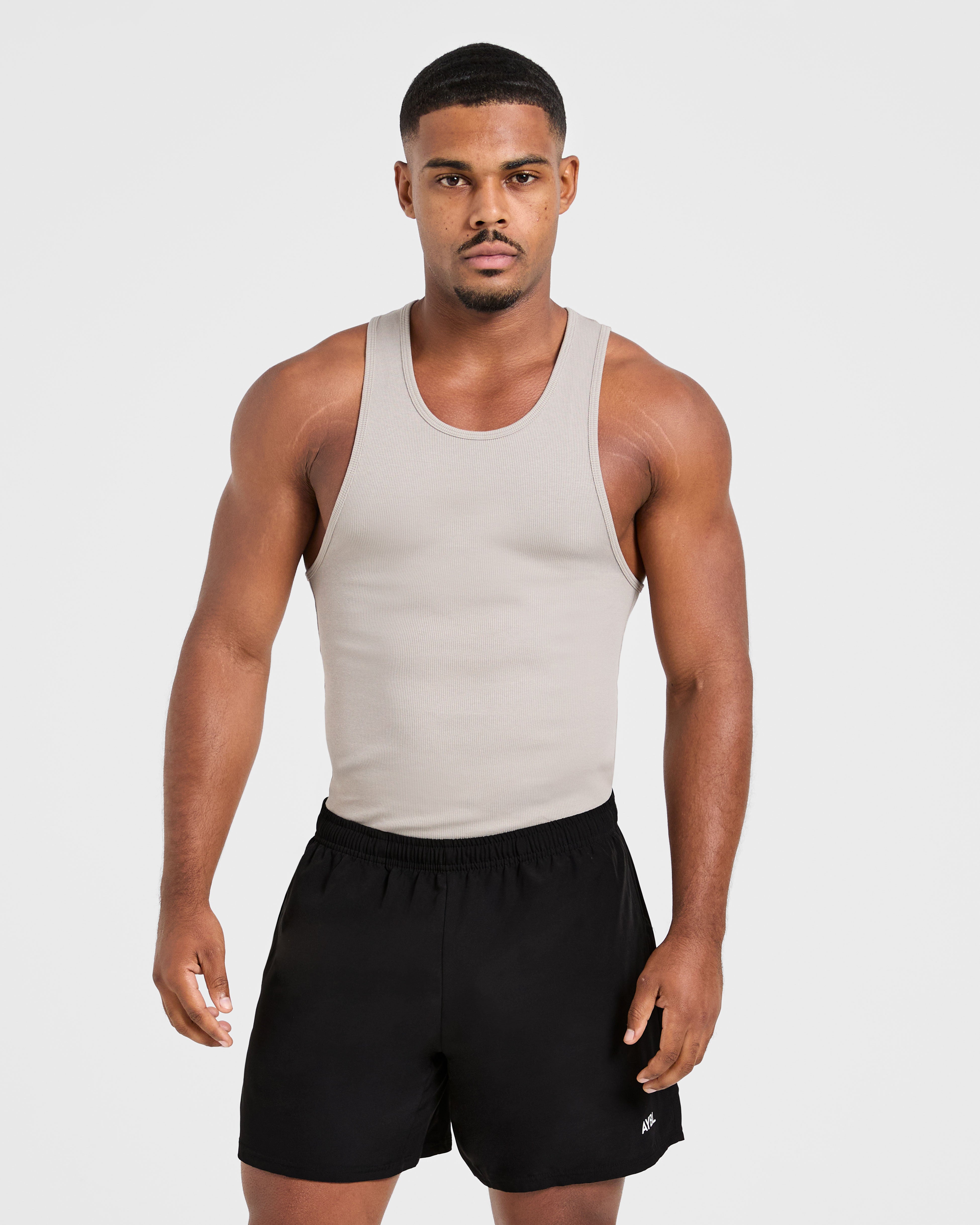 Muscle Ribbed Tank - Cloud Grey