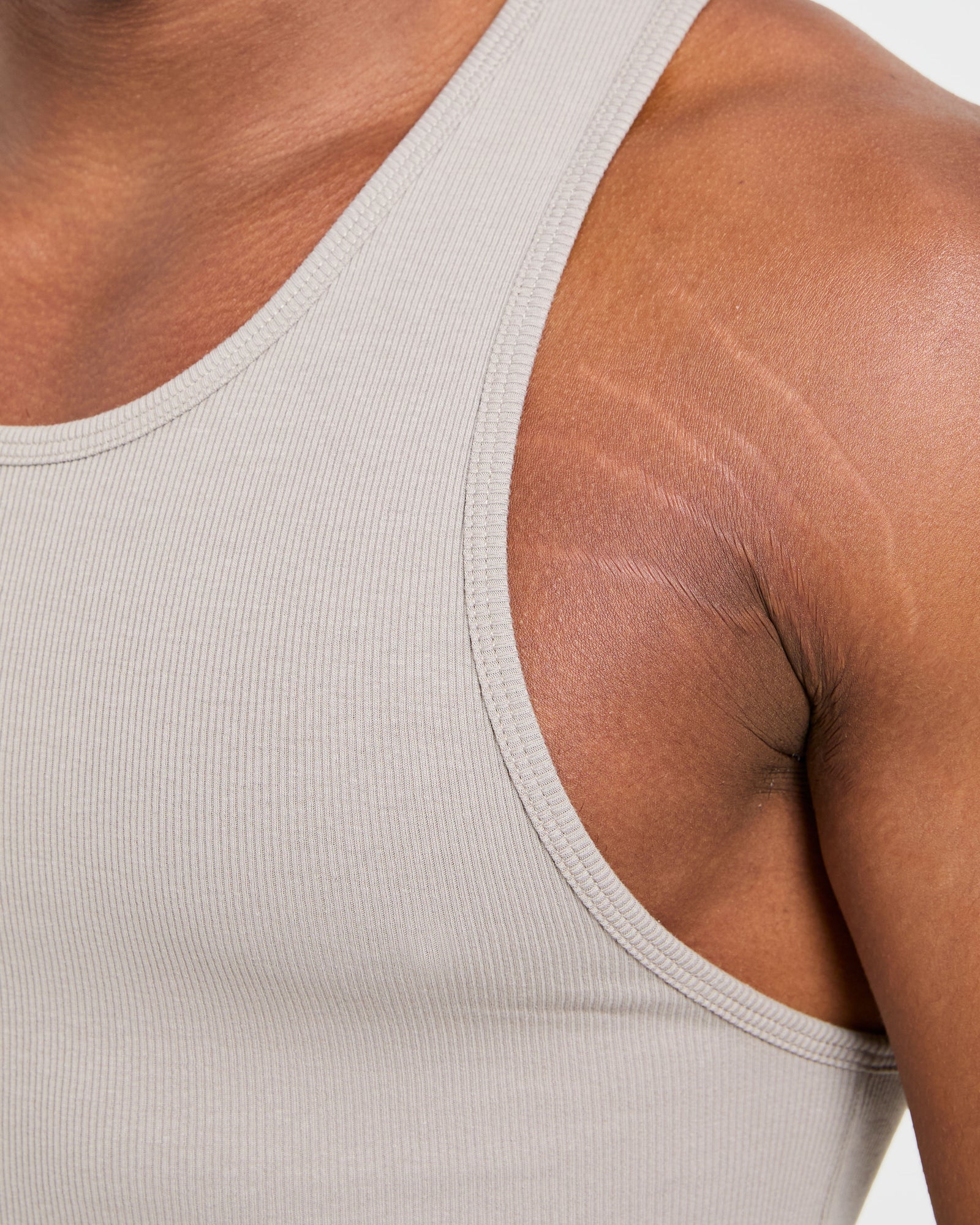 Muscle Ribbed Tank - Cloud Grey