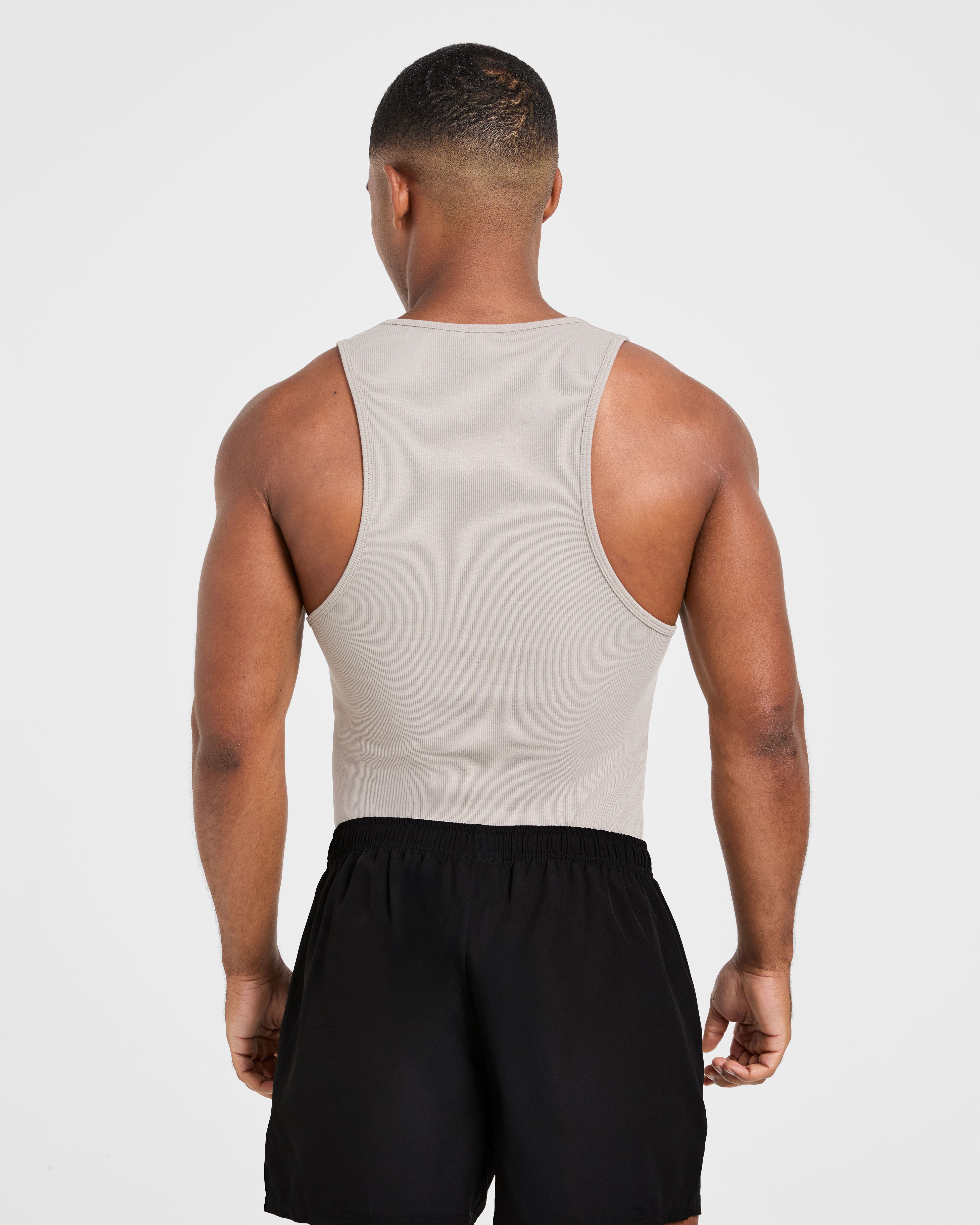 Muscle Ribbed Tank - Cloud Grey