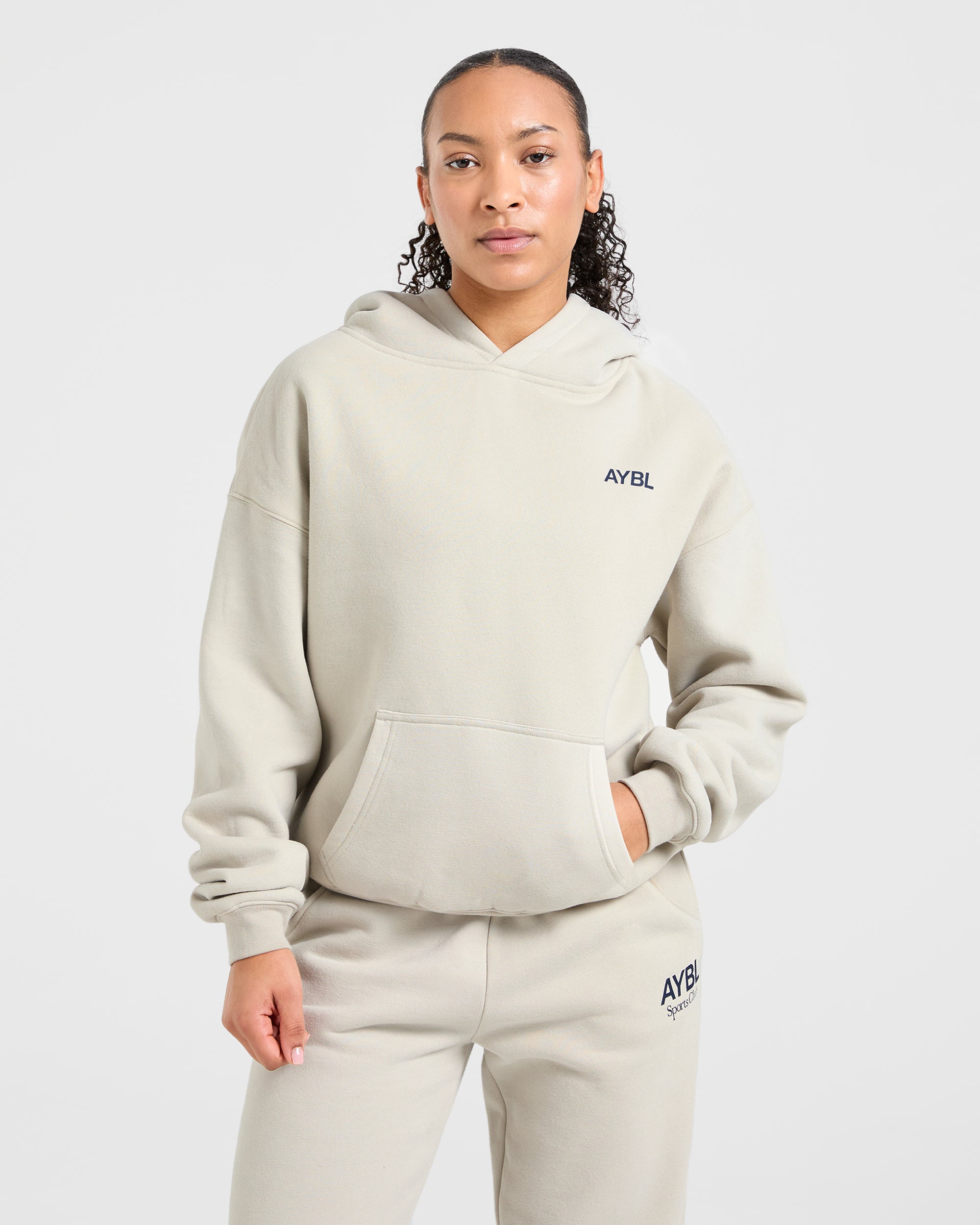 AYBL Sports Club Oversized Hoodie - Sand/Navy