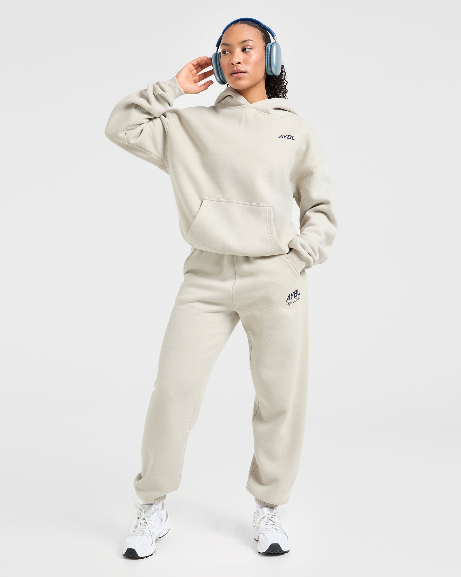 AYBL Sports Club Oversized Joggers - Sand/Navy