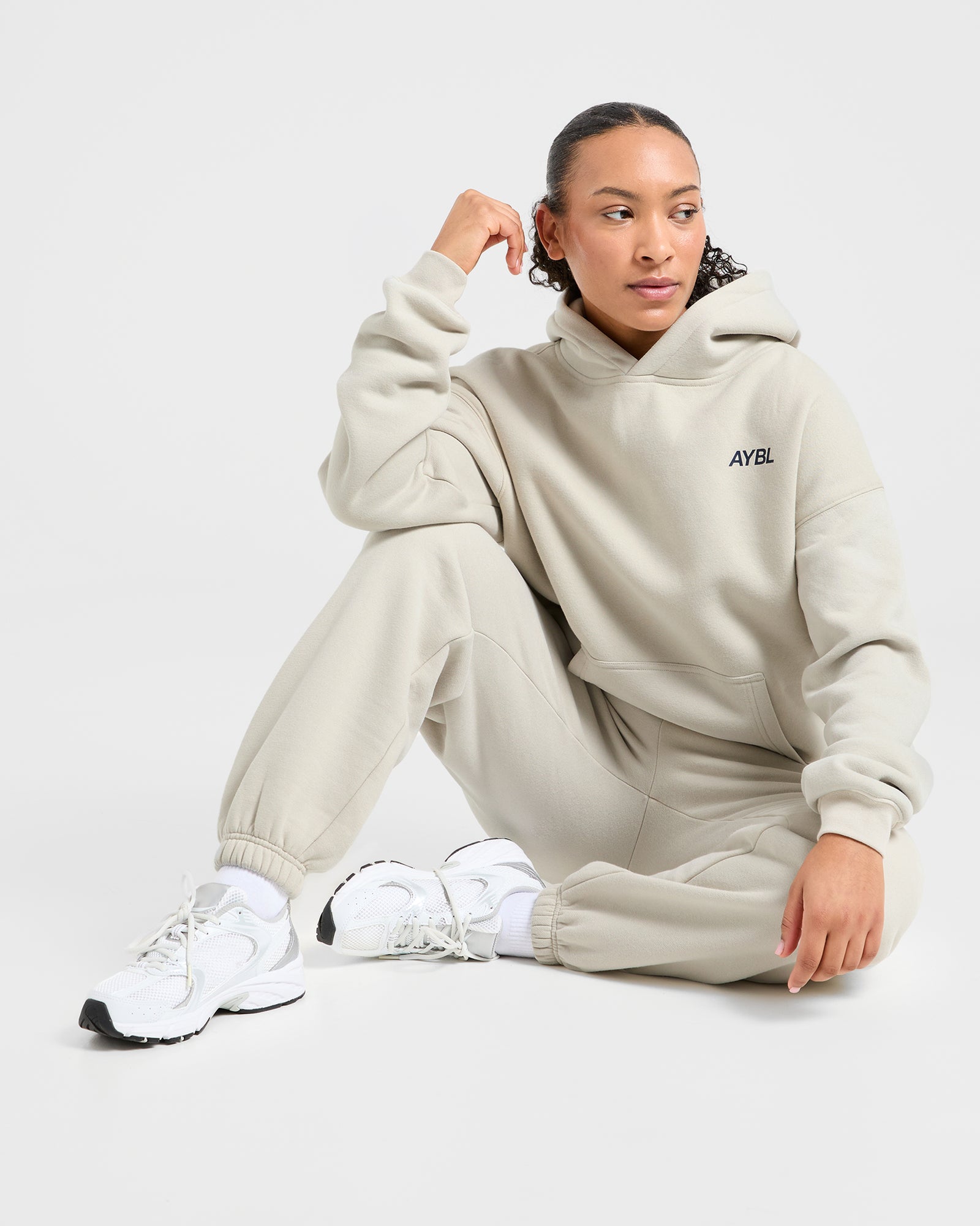 AYBL Sports Club Oversized Hoodie - Sand/Navy