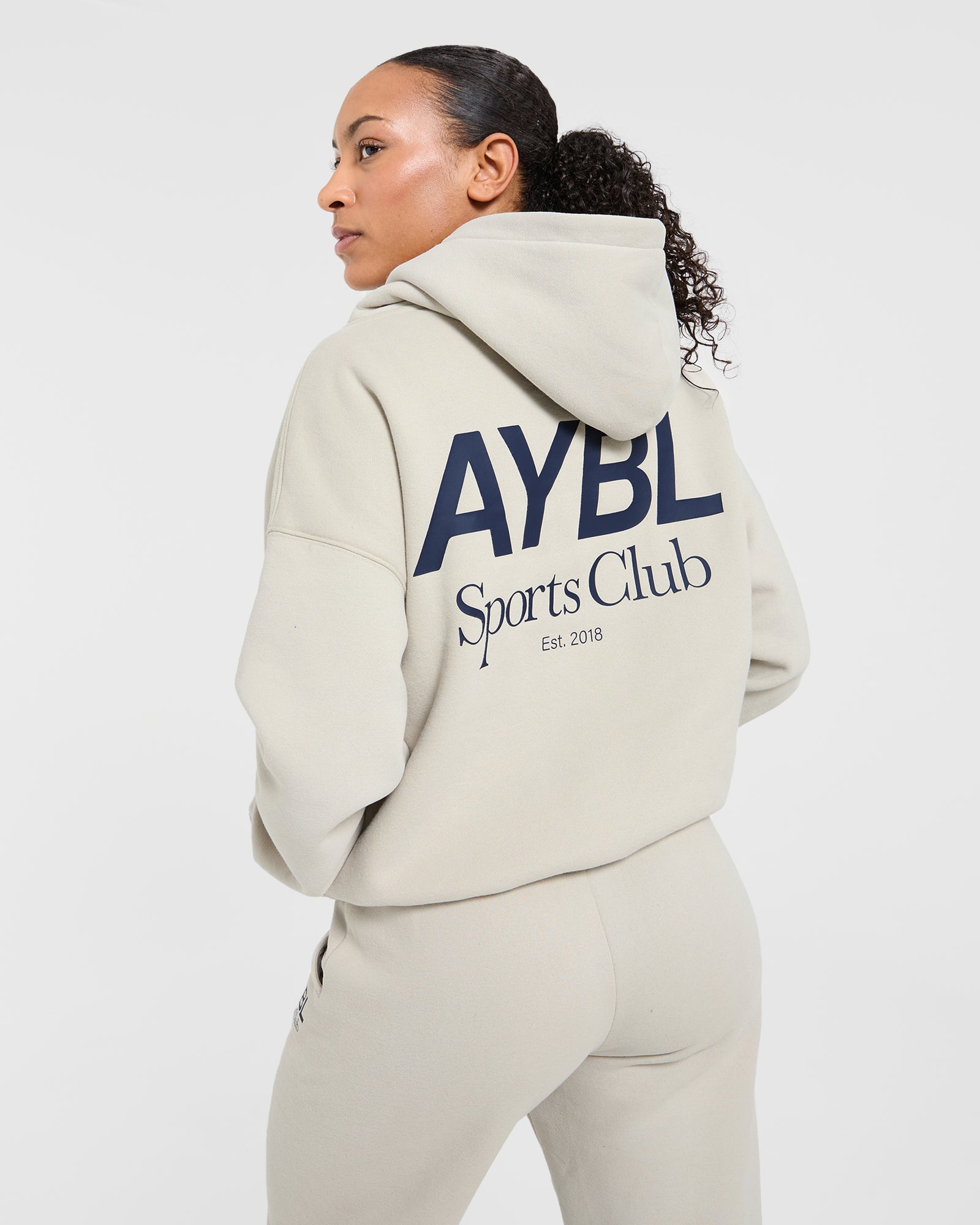 AYBL Sports Club Oversized Hoodie - Sand/Navy