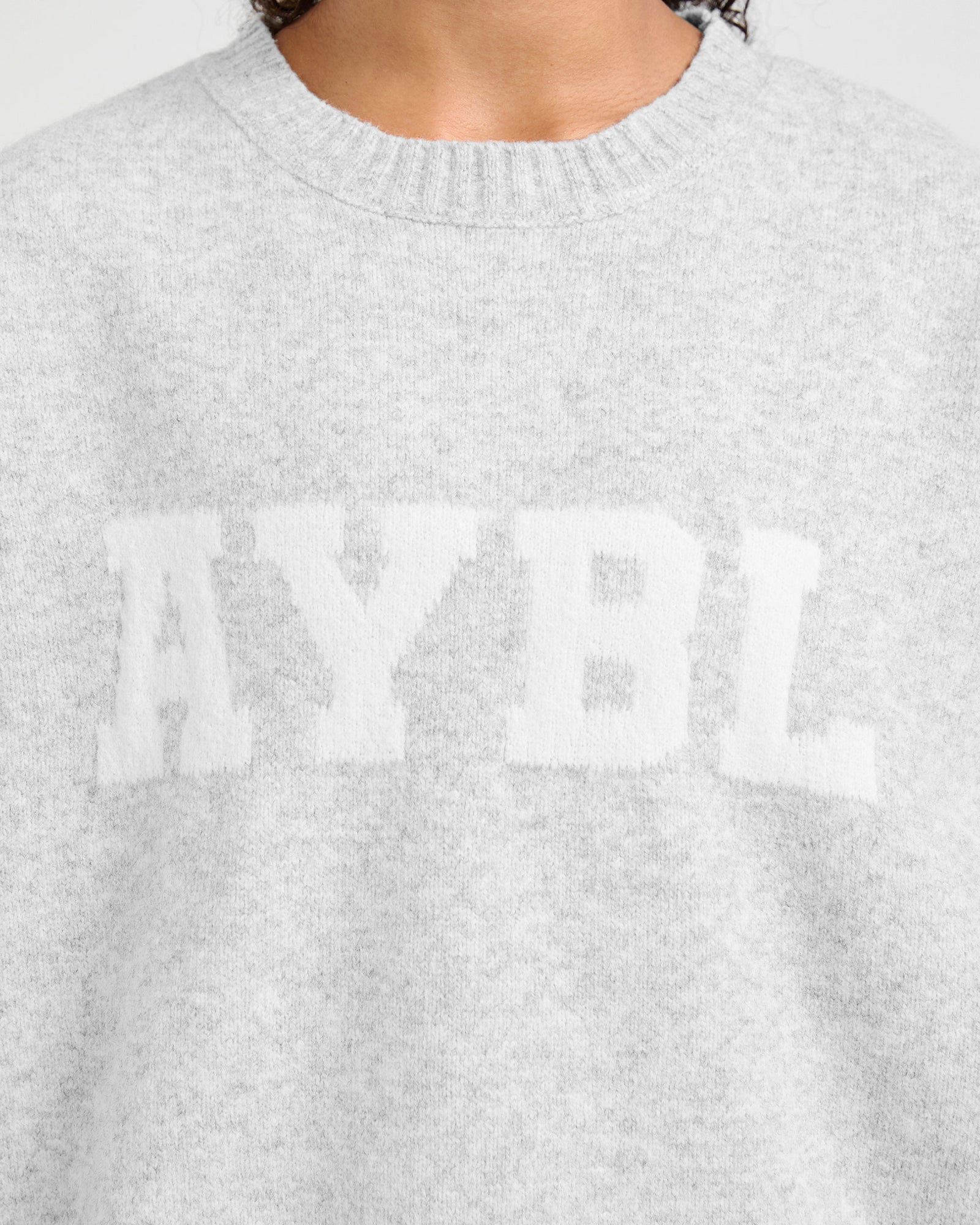 JD Varsity Oversized Knitted Sweater - Grey Marl (Copy)