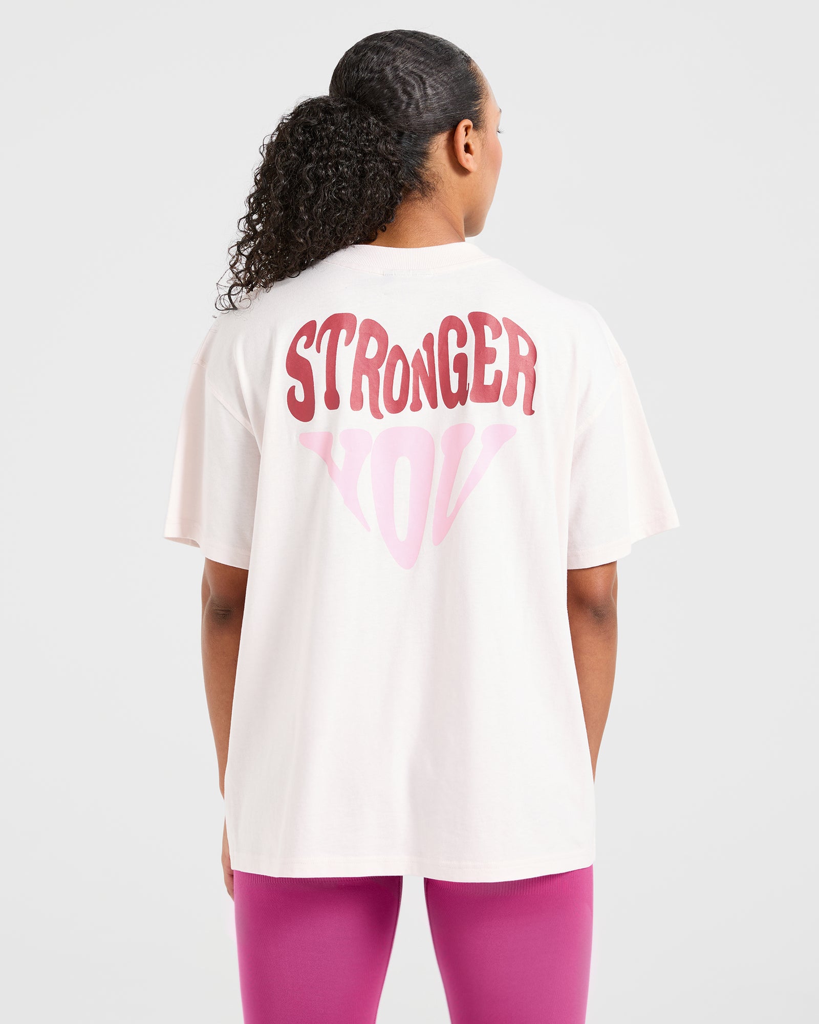 Stronger You Oversized T Shirt - Pink