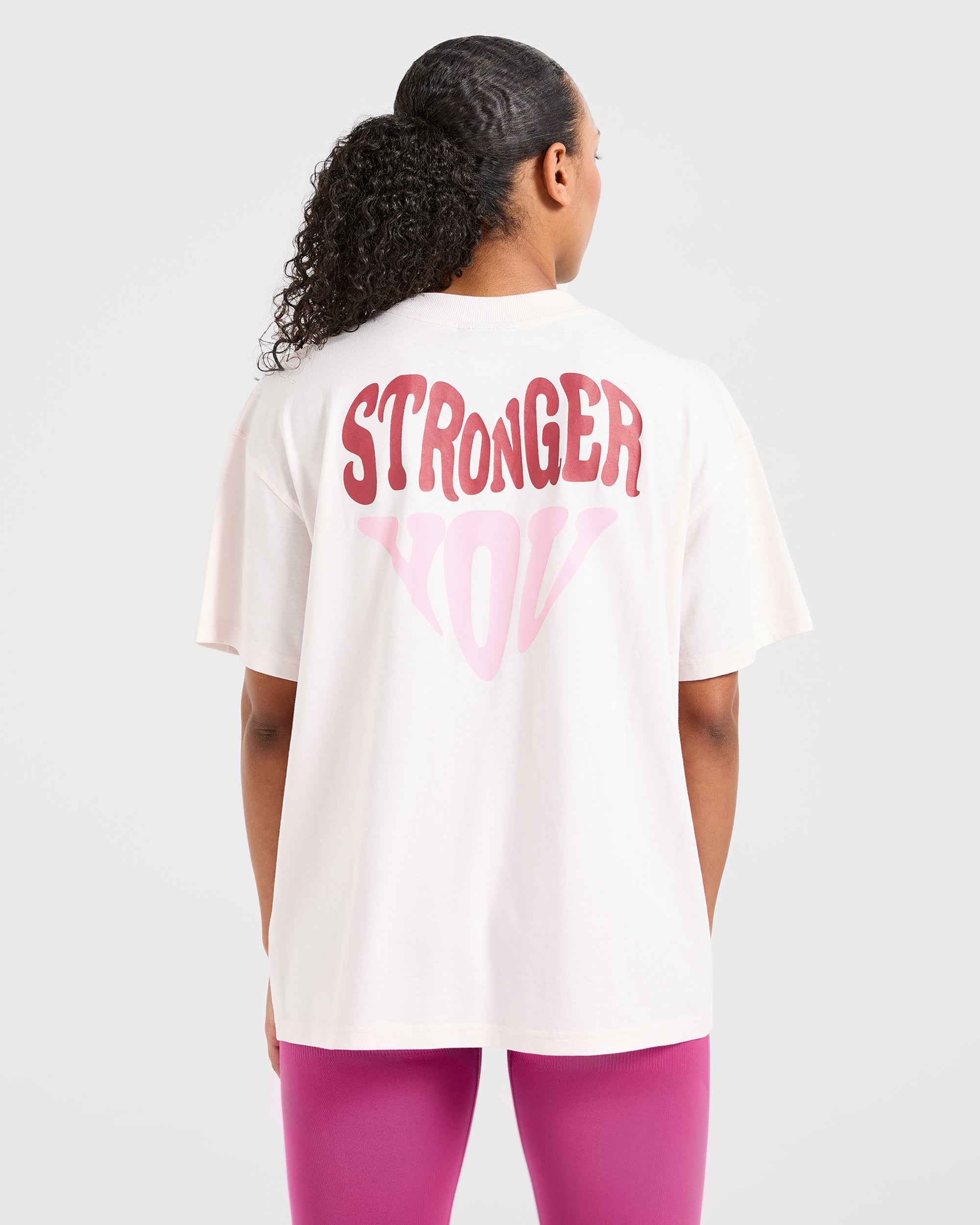 Stronger You Oversized T Shirt - Pink