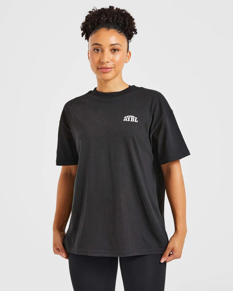 Believe Achieve Oversized T Shirt - Black