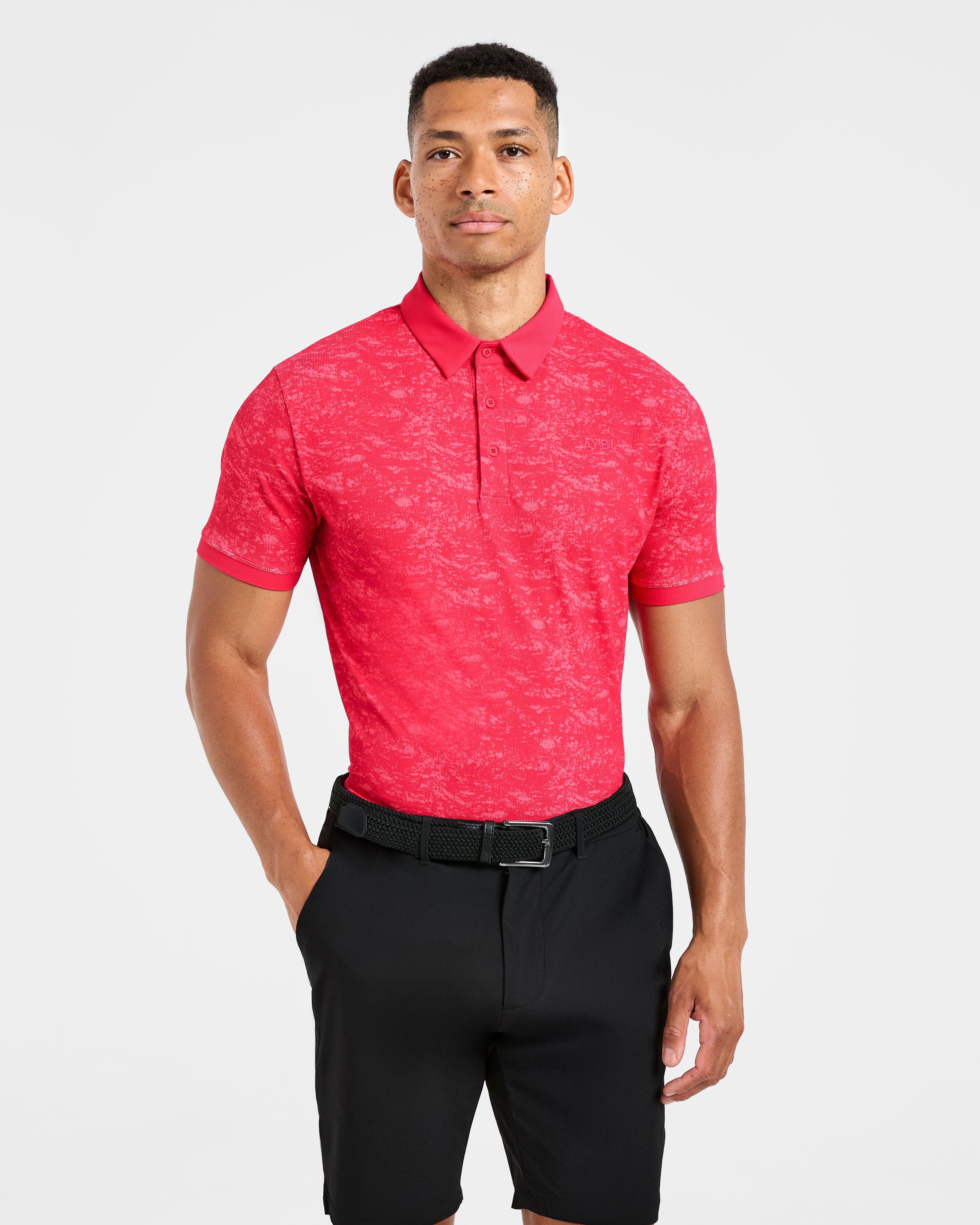 Precision Texture Polo - Summer Red