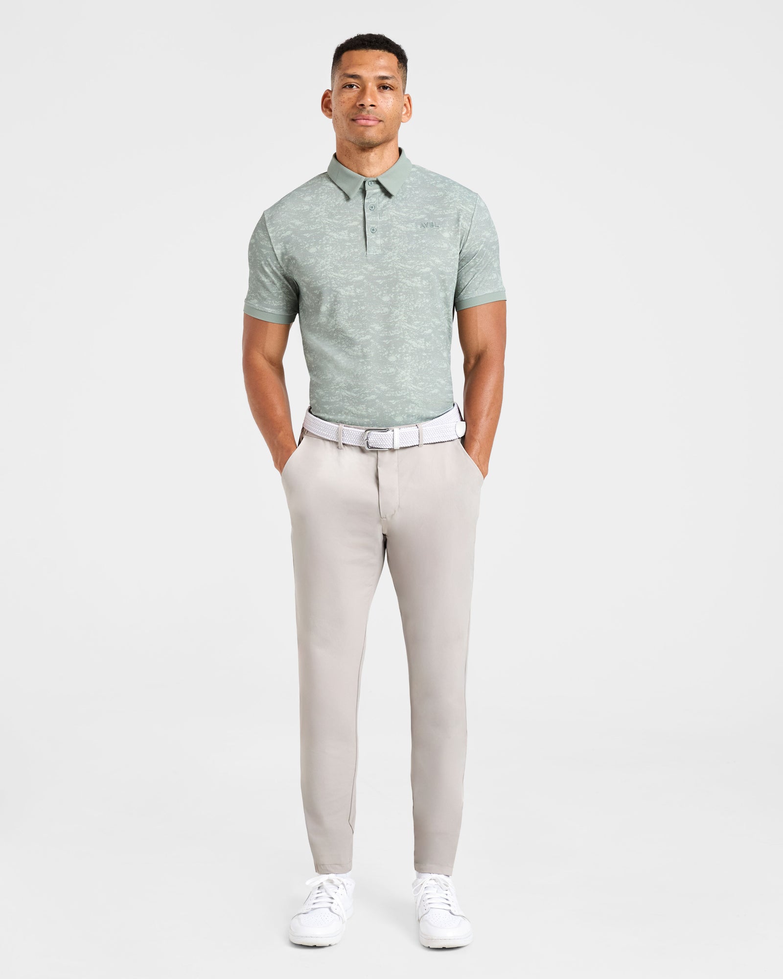 Precision Texture Polo - Deep Washed Sage