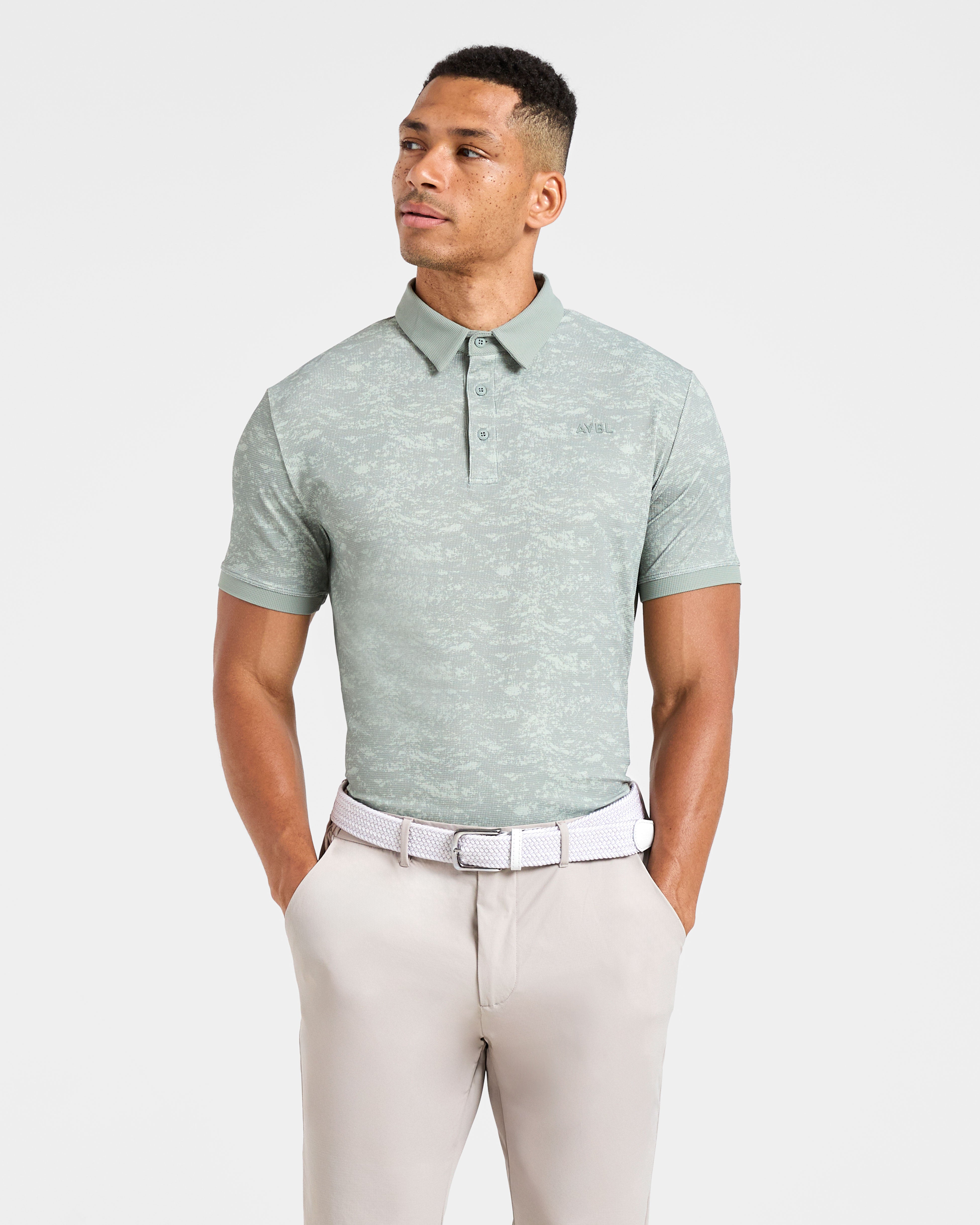 Precision Texture Polo - Deep Washed Sage