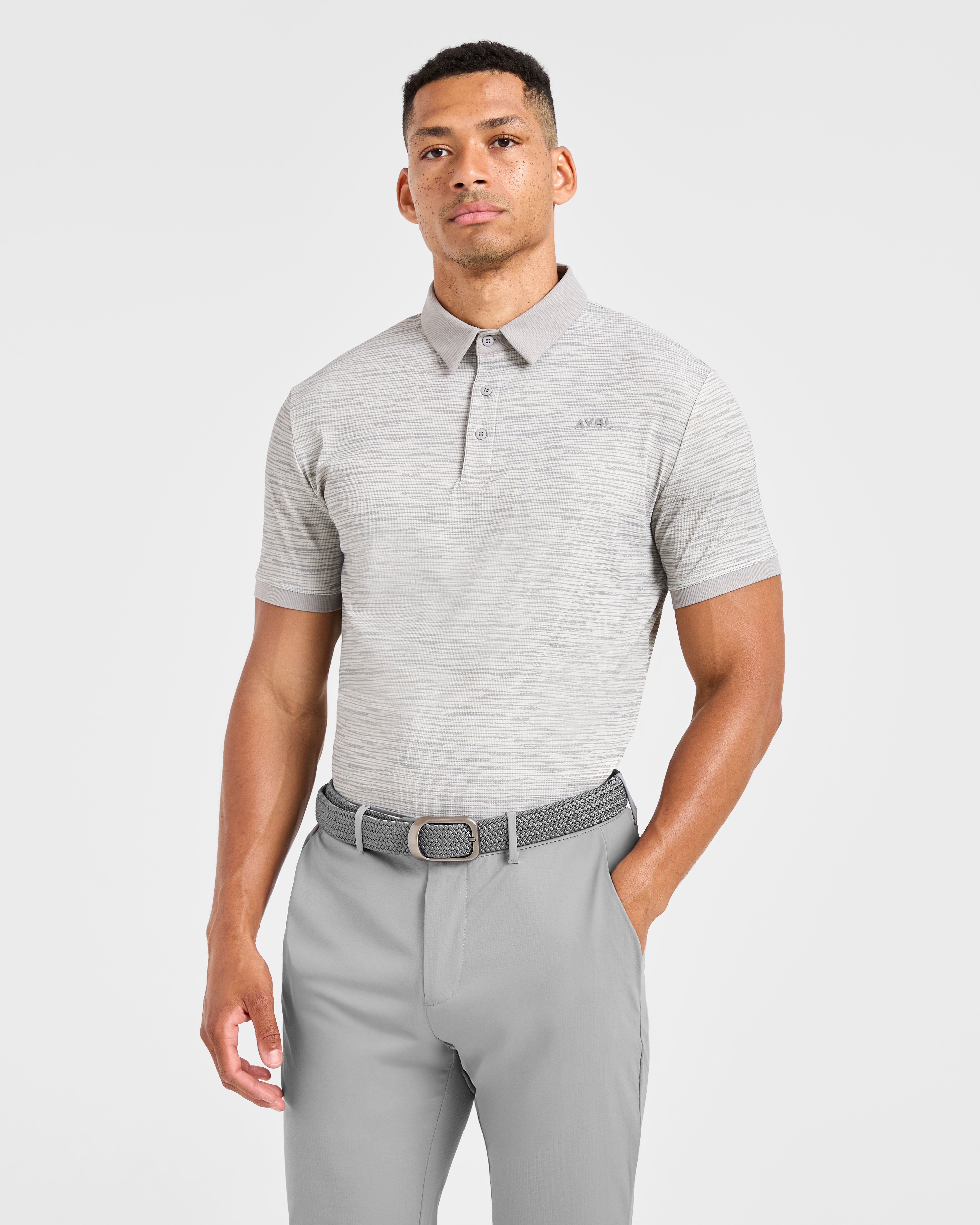 Precision Stripe Polo - Grey
