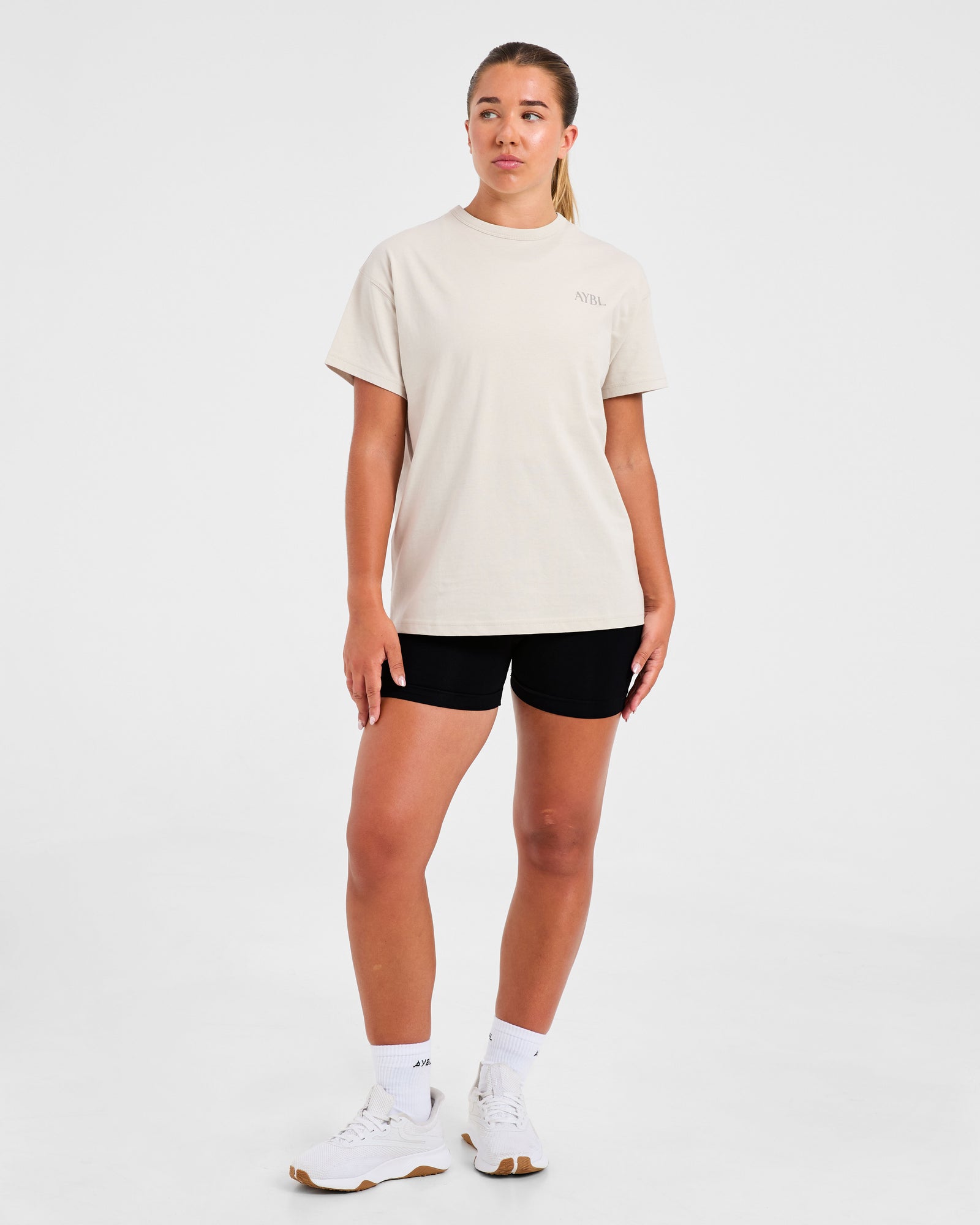 Athletics Club Oversized T Shirt - Taupe Beige