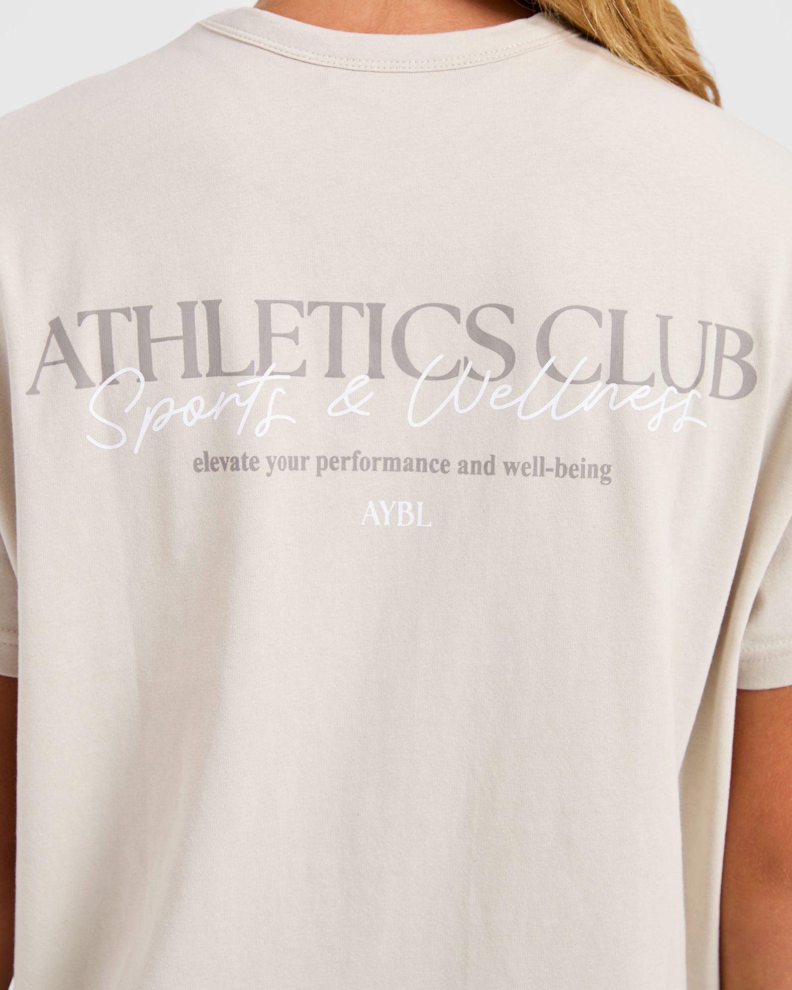 Athletics Club Oversized T Shirt - Taupe Beige