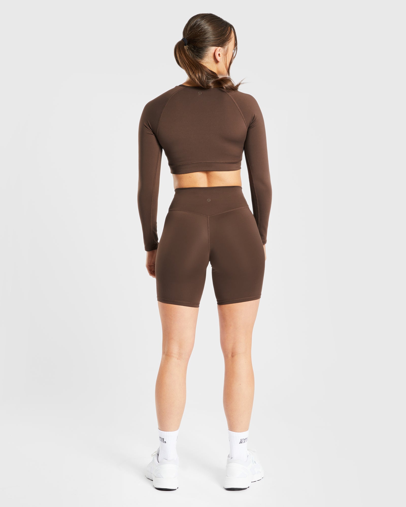Staple Long Sleeve Crop Top - Brown