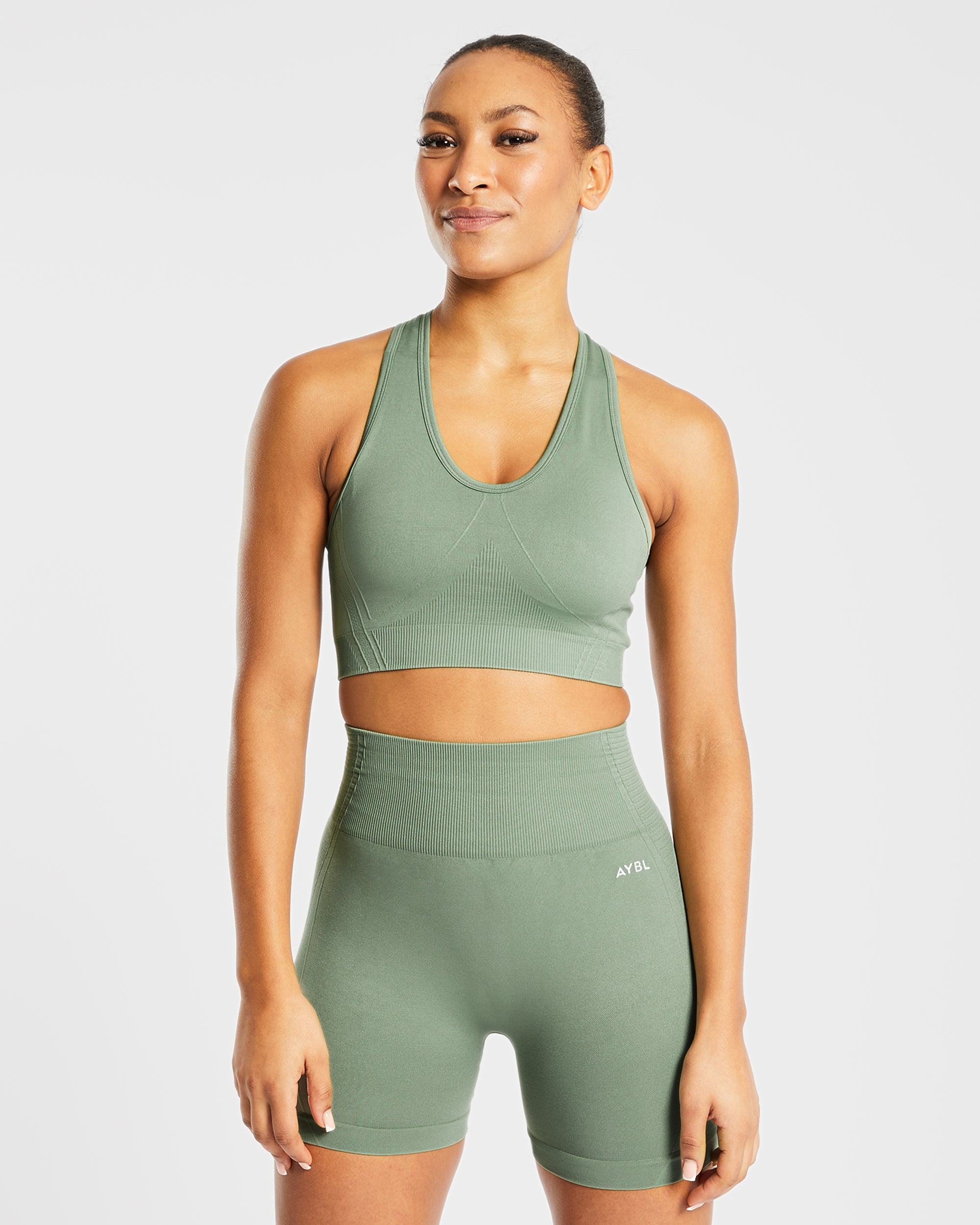 Balance V2 Seamless Sports Bra - Olive Green