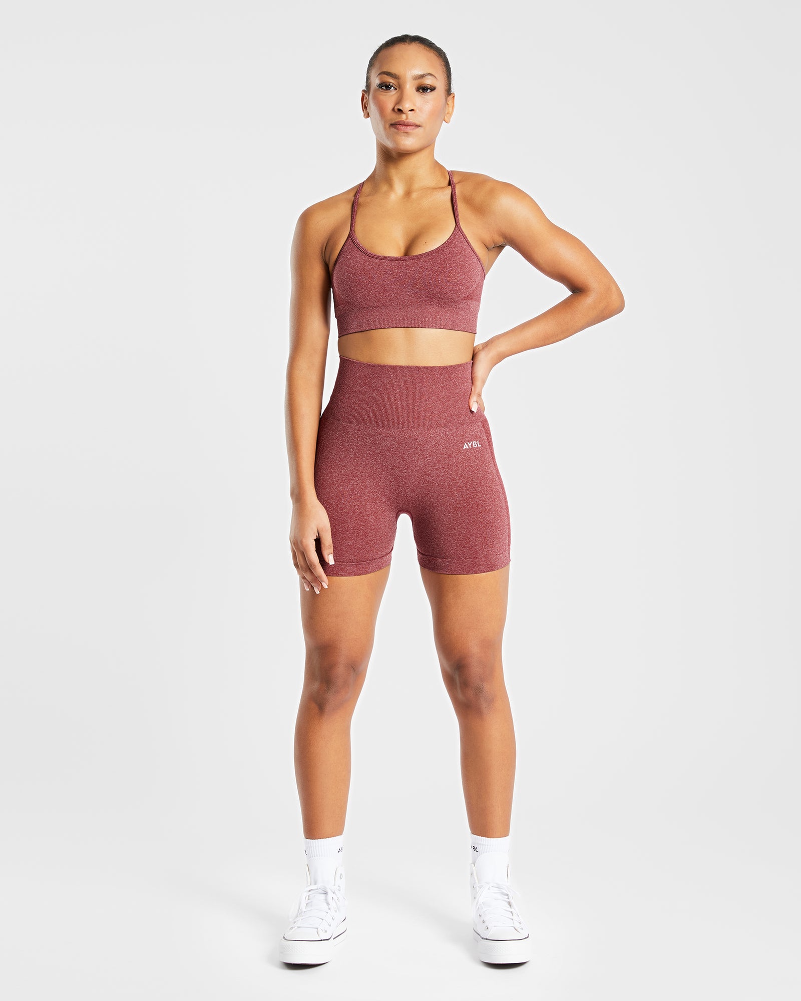 Empower Seamless Shorts - Red Marl - aybldev