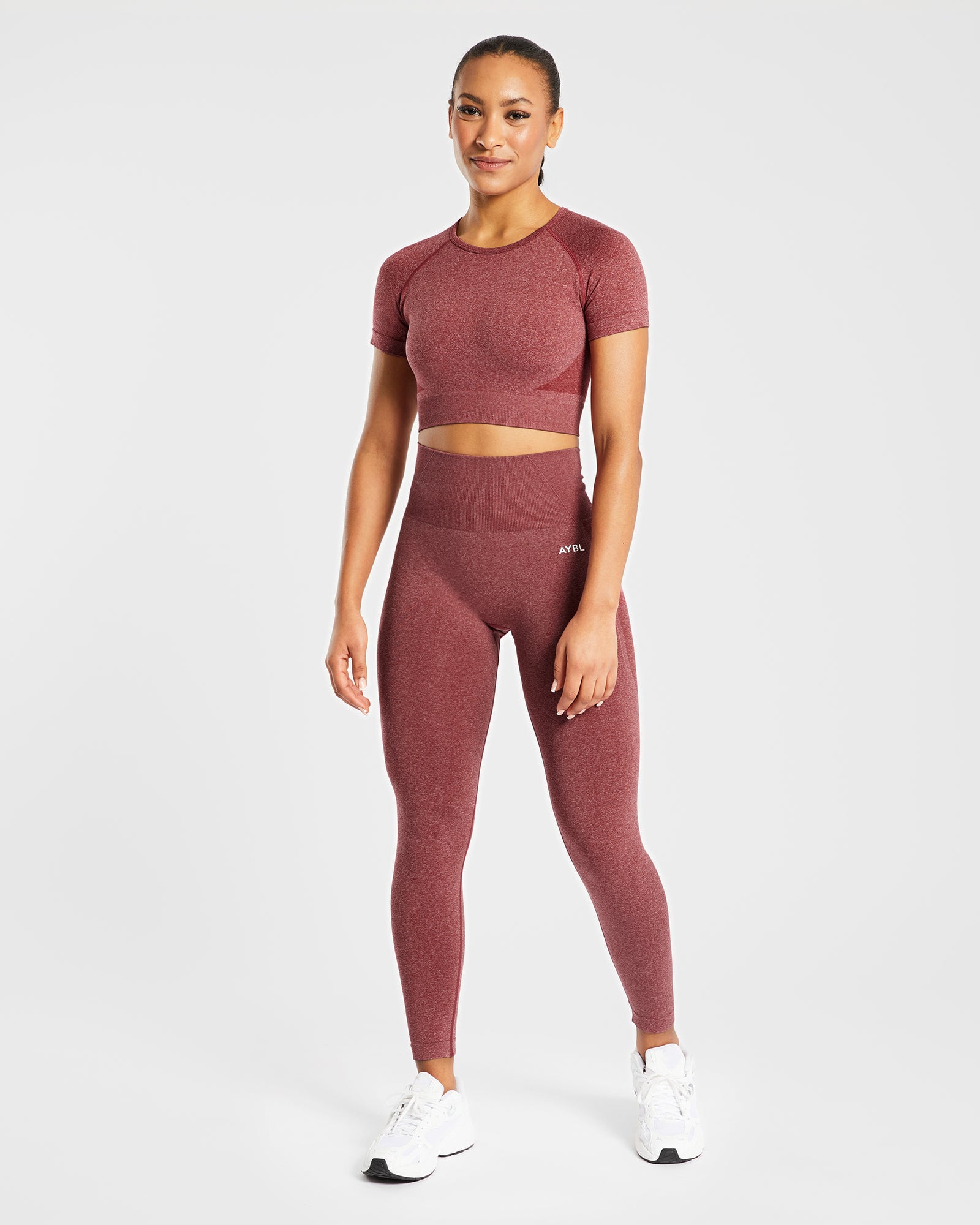 Empower Seamless Crop Top - Red Marl - aybldev