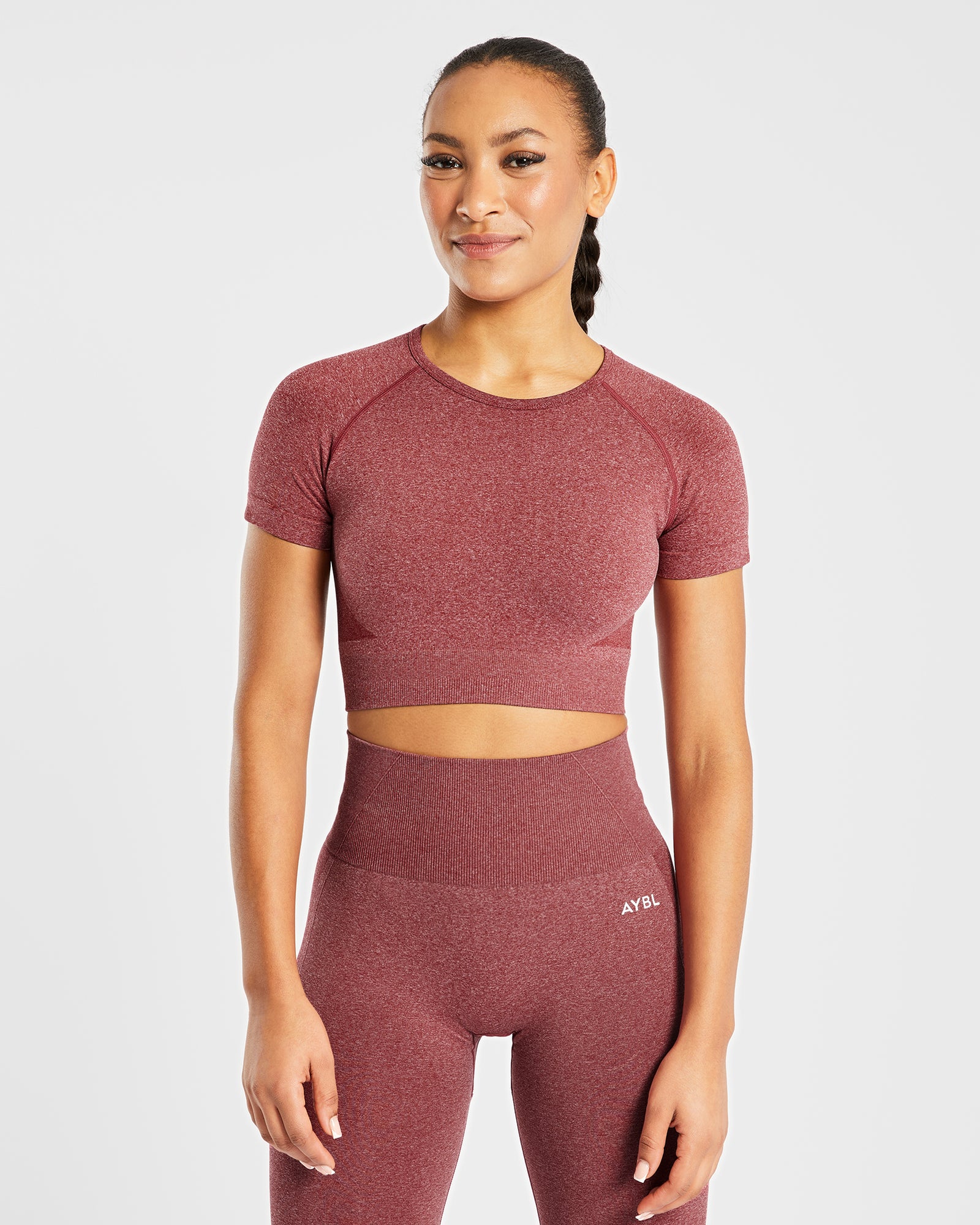 Empower Seamless Crop Top - Red Marl - aybldev