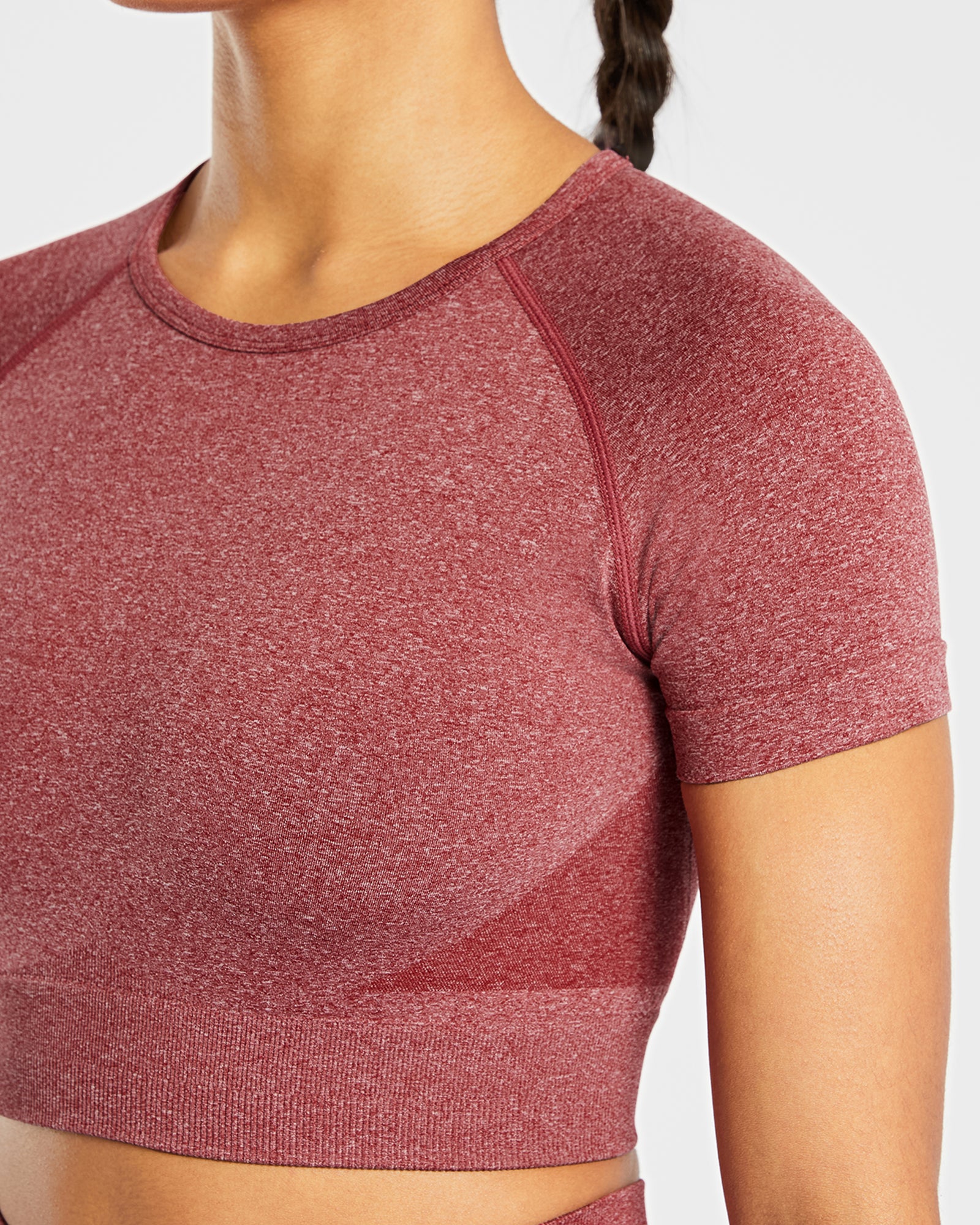 Empower Seamless Crop Top - Red Marl - aybldev