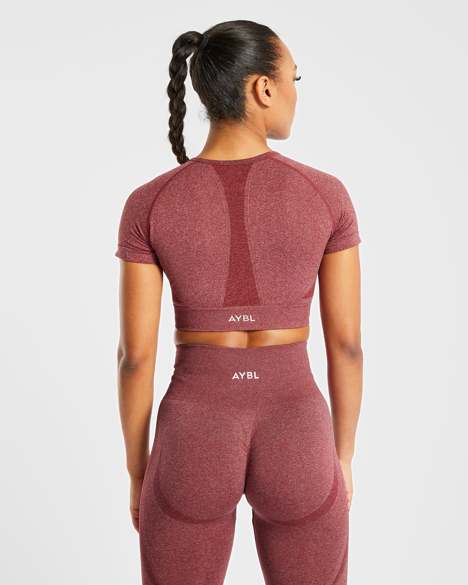 Empower Seamless Crop Top - Red Marl - aybldev